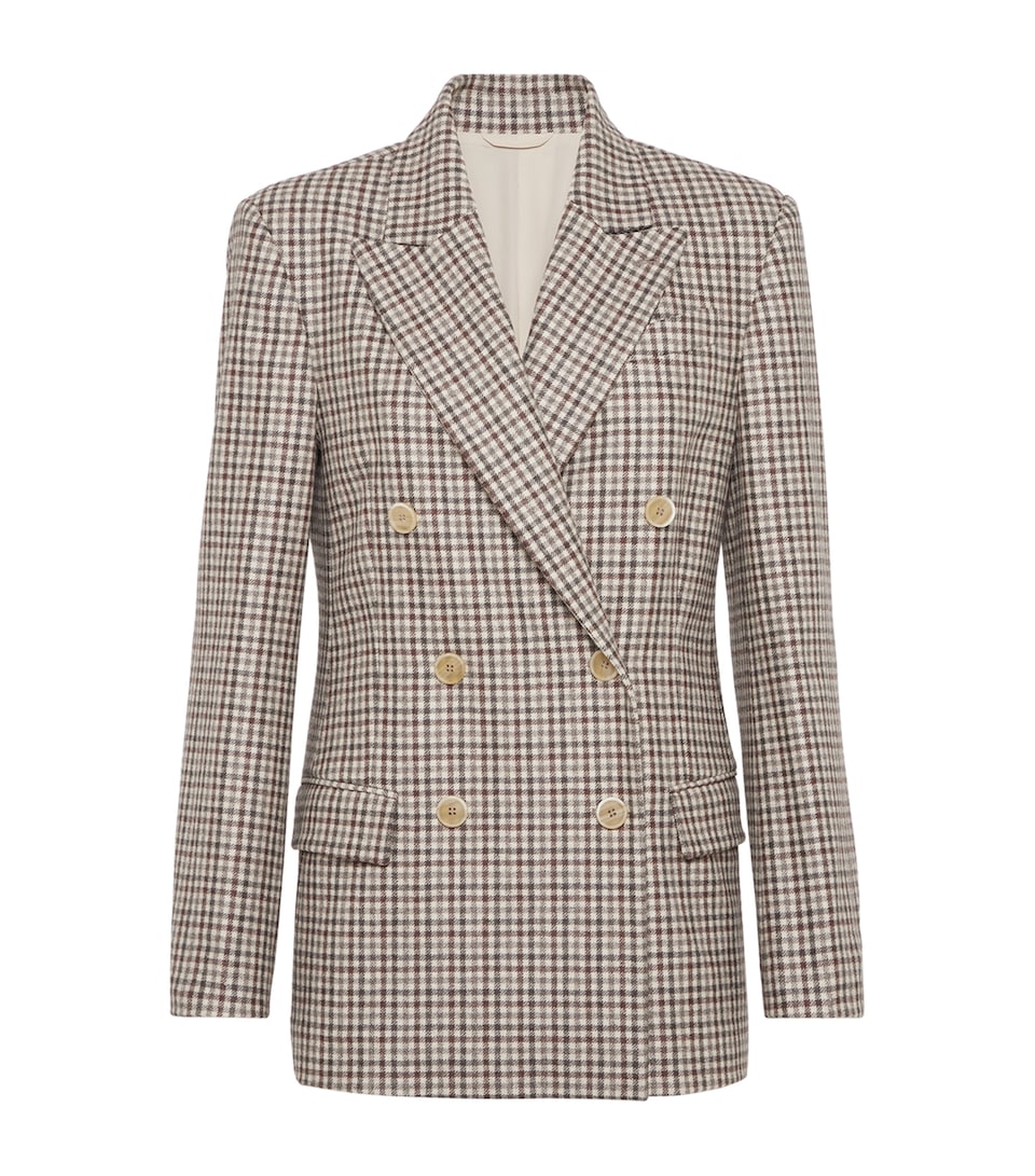 Virgin Wool Flannel Check Blazer