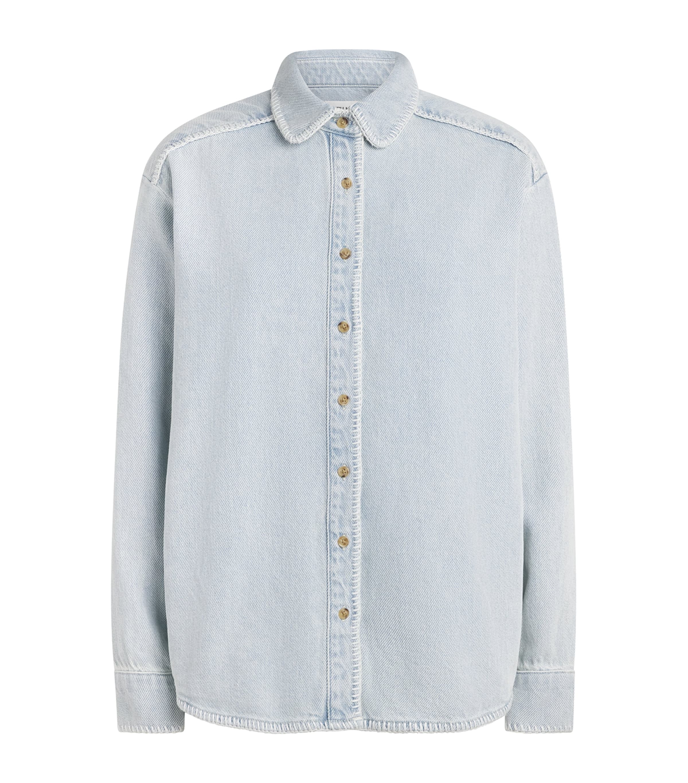 STILL HERE Womens Cotton Western Shirt Cloud Vintage Blue