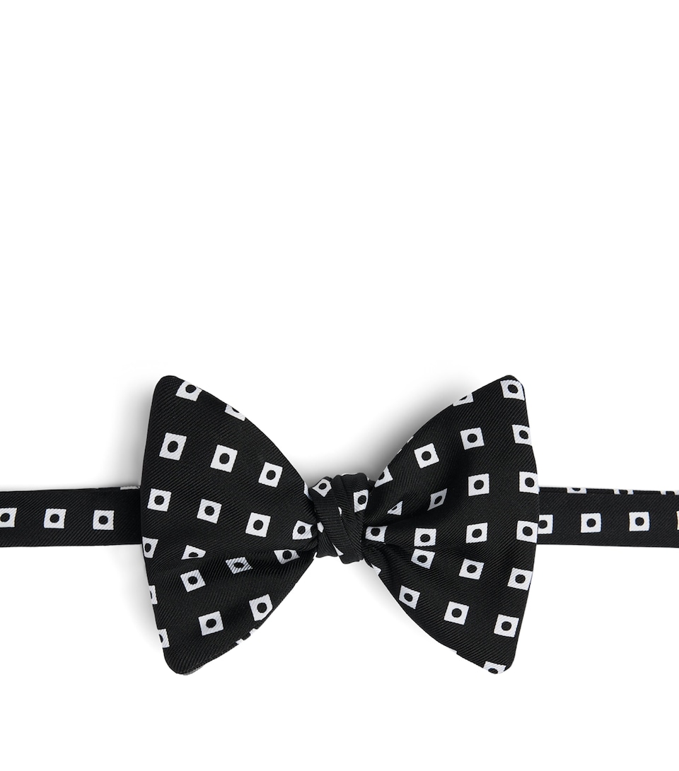 Dunhill Mulberry Silk Polka Dot Bow Tie