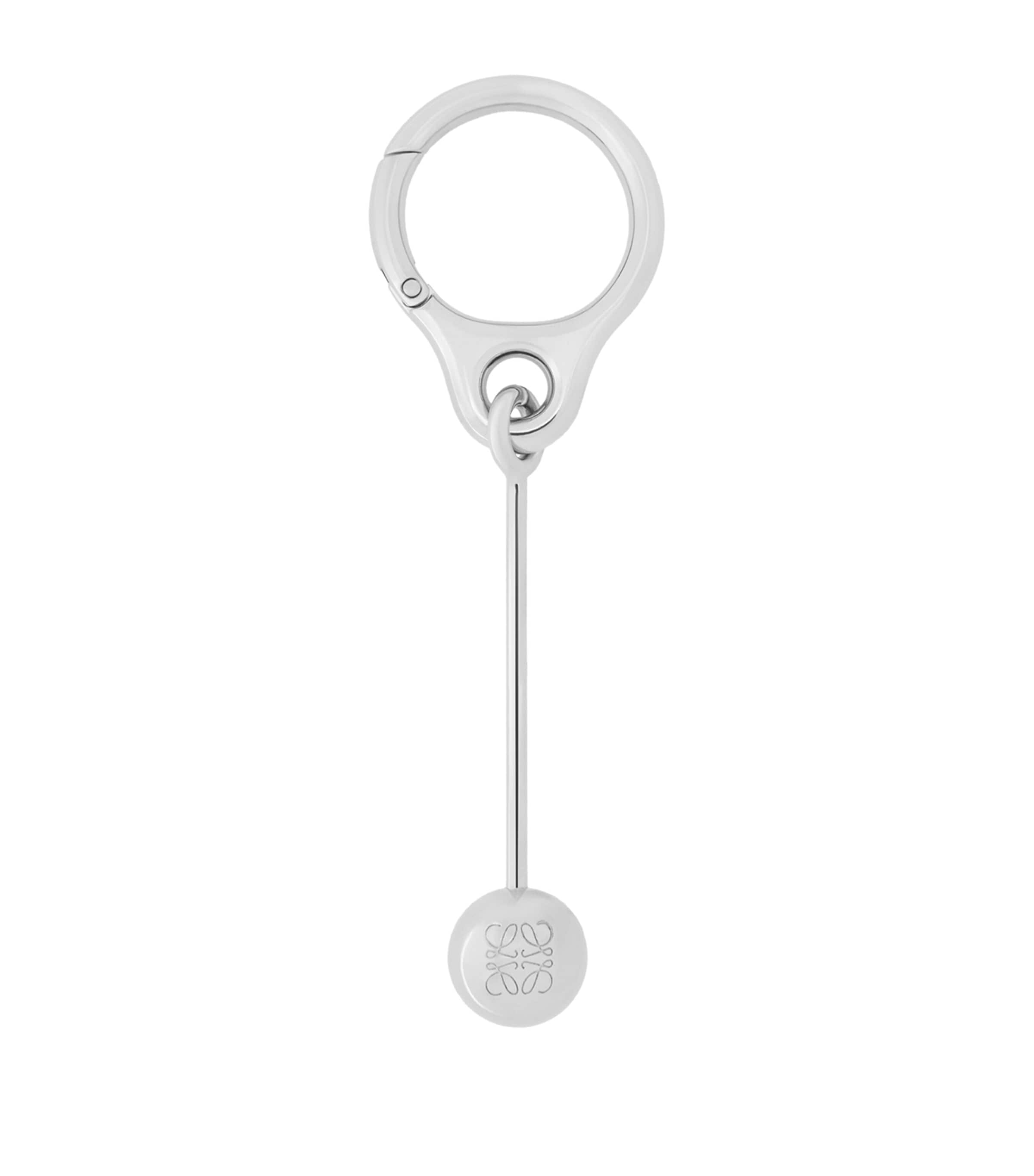 LOEWE Bar Pebble Keyring Silver