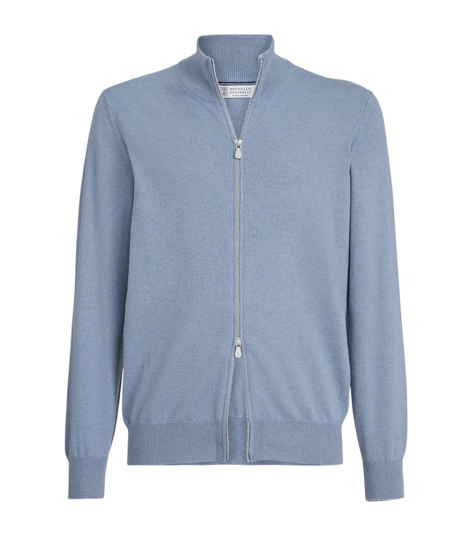 Cashmere Zip-Up Cardigan