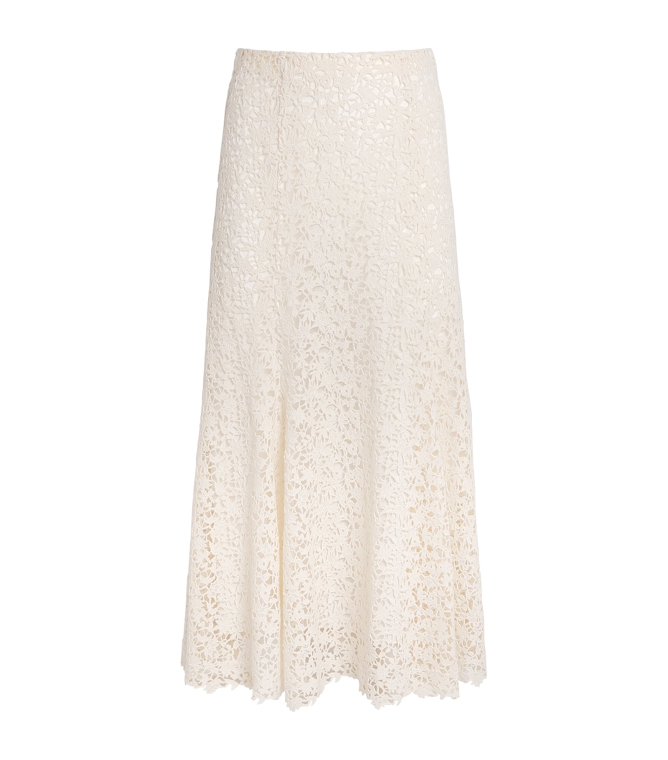 Gabriela Hearst Womens Cashmere Floral Patterson Midi Skirt Ivr Ivory