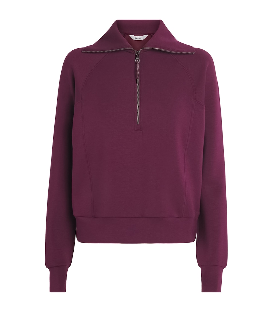 SPANX Womens SPANX AirEssentials Half-Zip Sweater Plum Berry