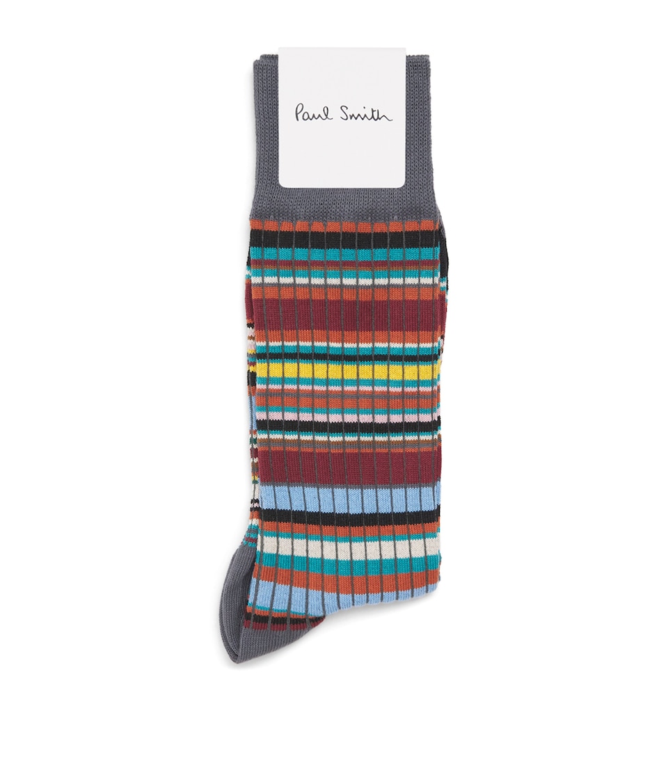Paul Smith Mens Ribbed Signature Stripe Socks