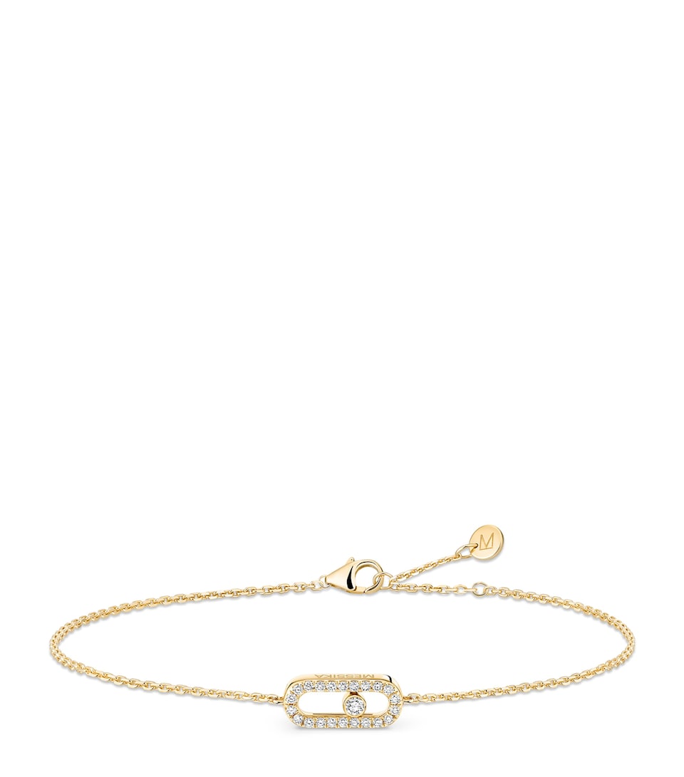 Messika Move Uno Mini Yellow Gold and Diamond Chain Bracelet Yellow Gold