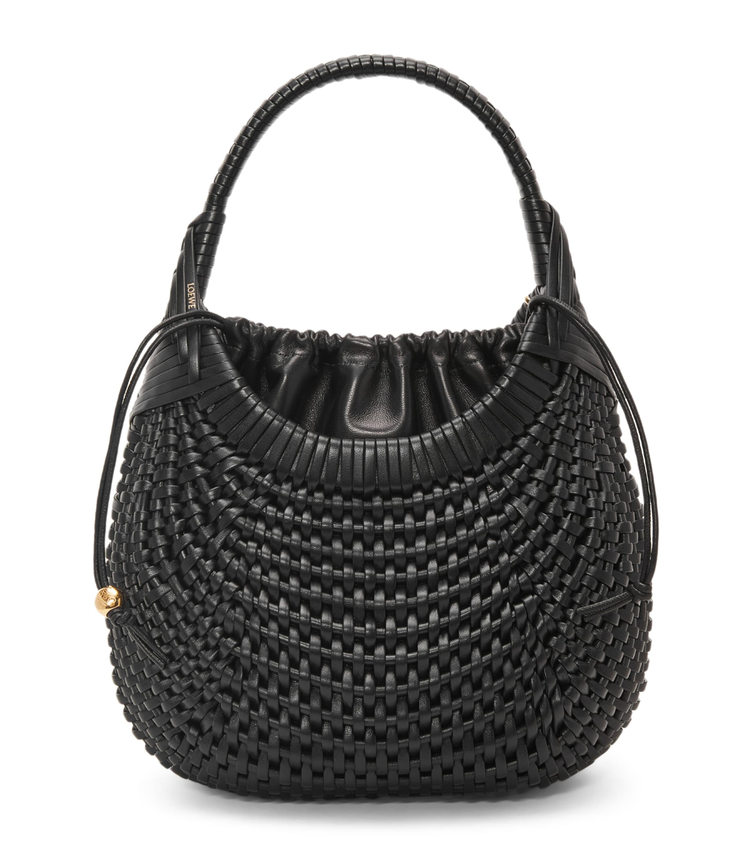 Leather Diamond Top-Handle Bag