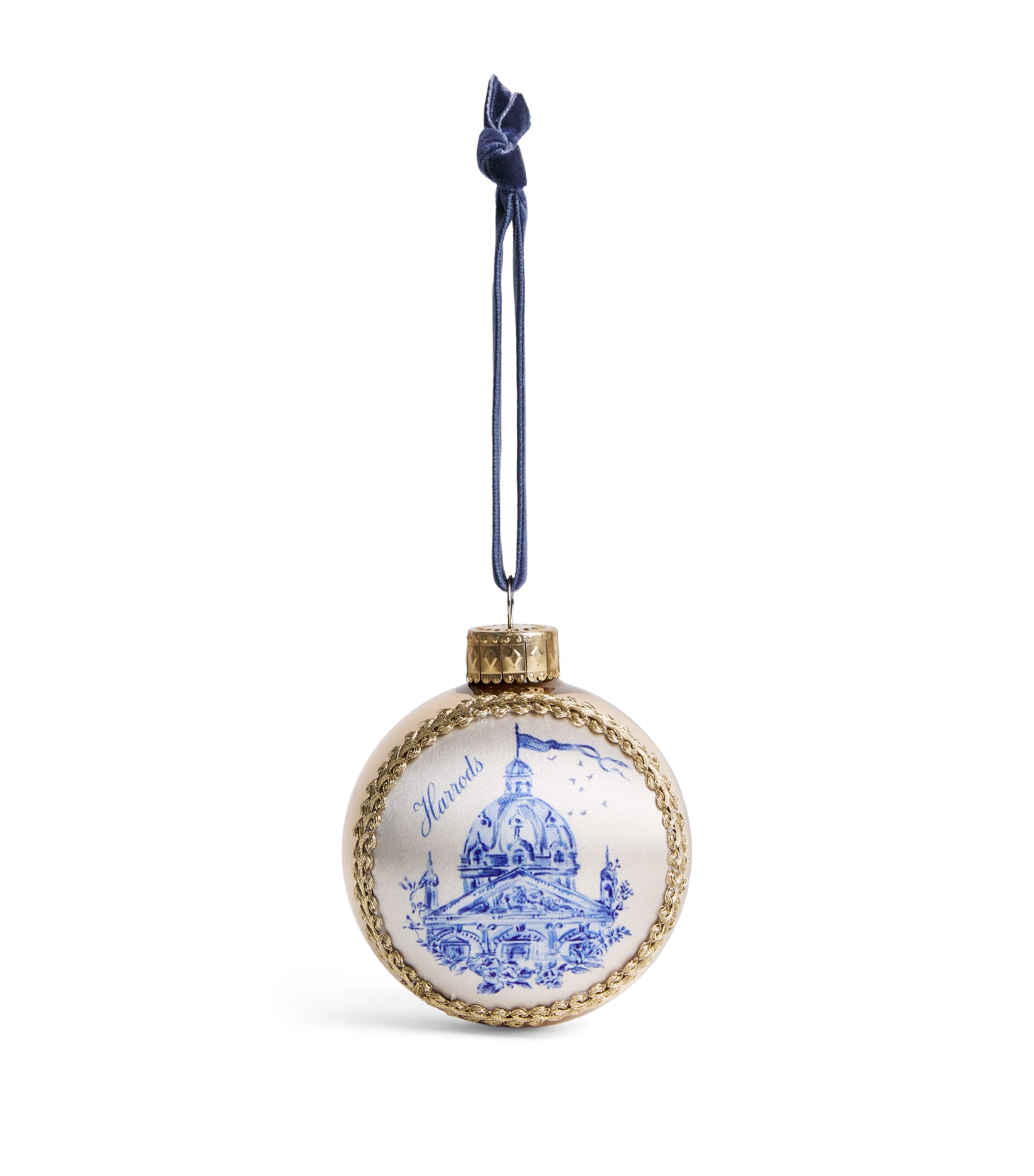 Harrods Silk Toile Face Bauble Green