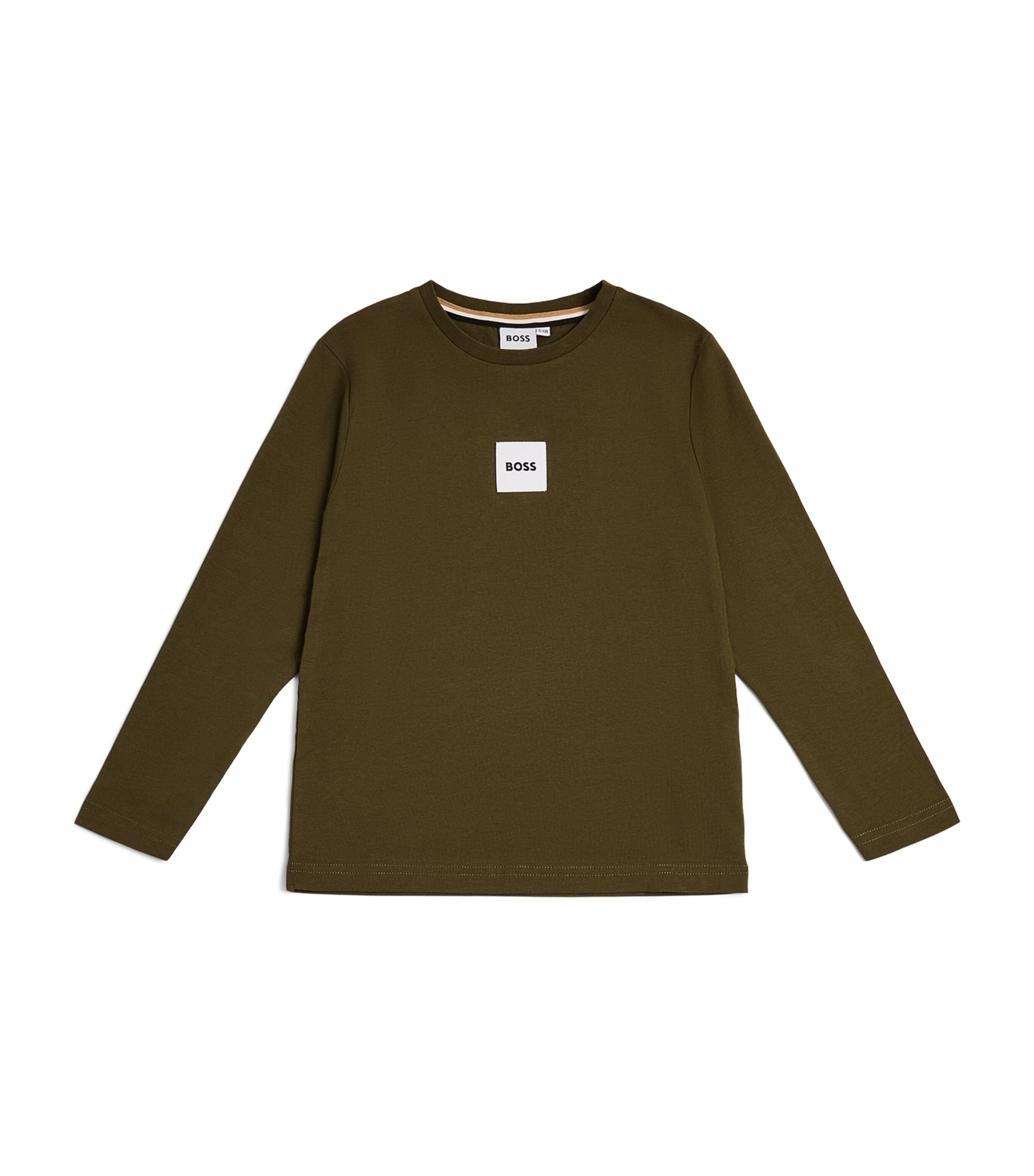 BOSS Kidswear Cotton Logo Long-Sleeve T-Shirt (4-16 Years) Olive Night
