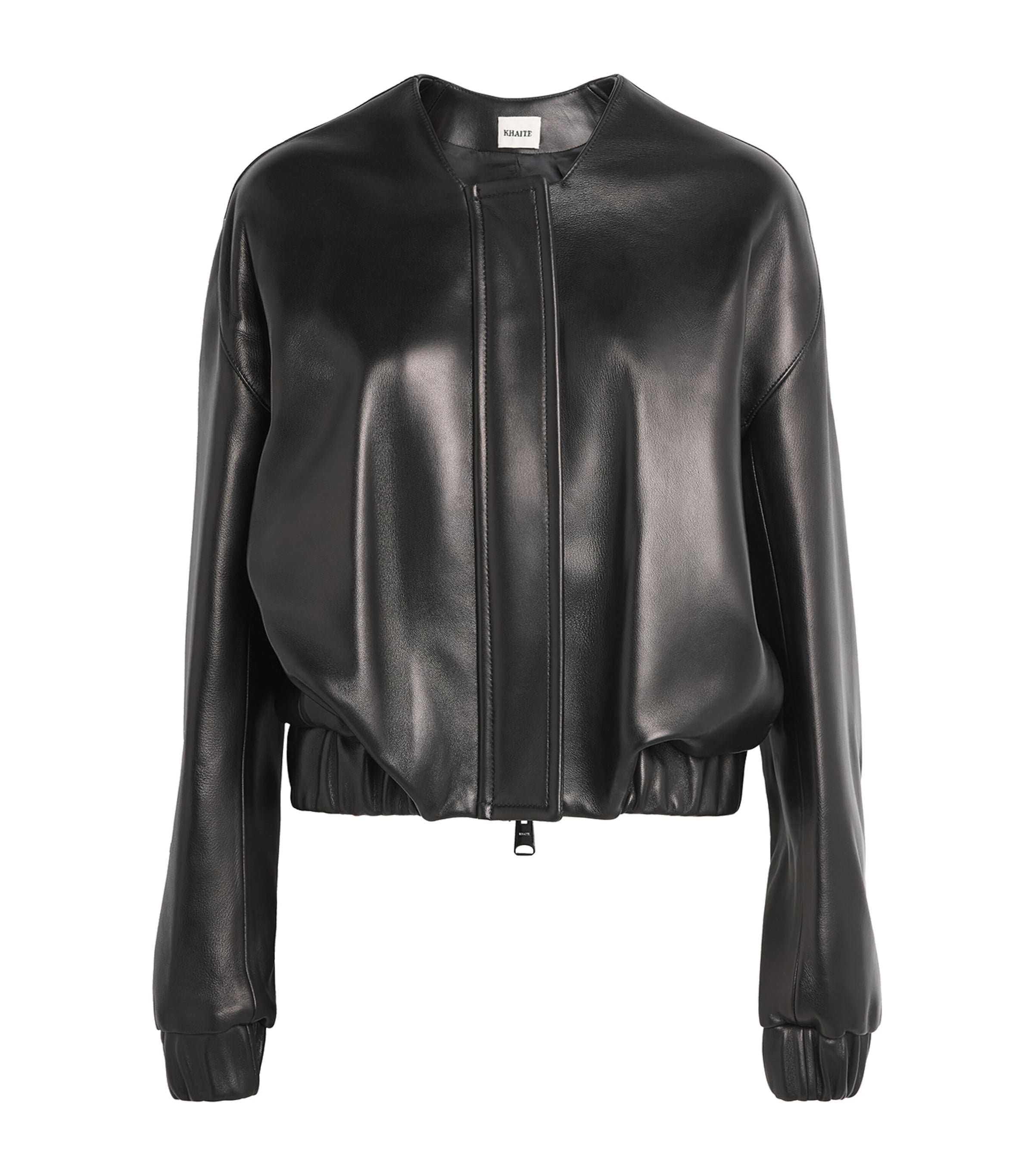 Khaite Womens Leather Cordan Jacket Black