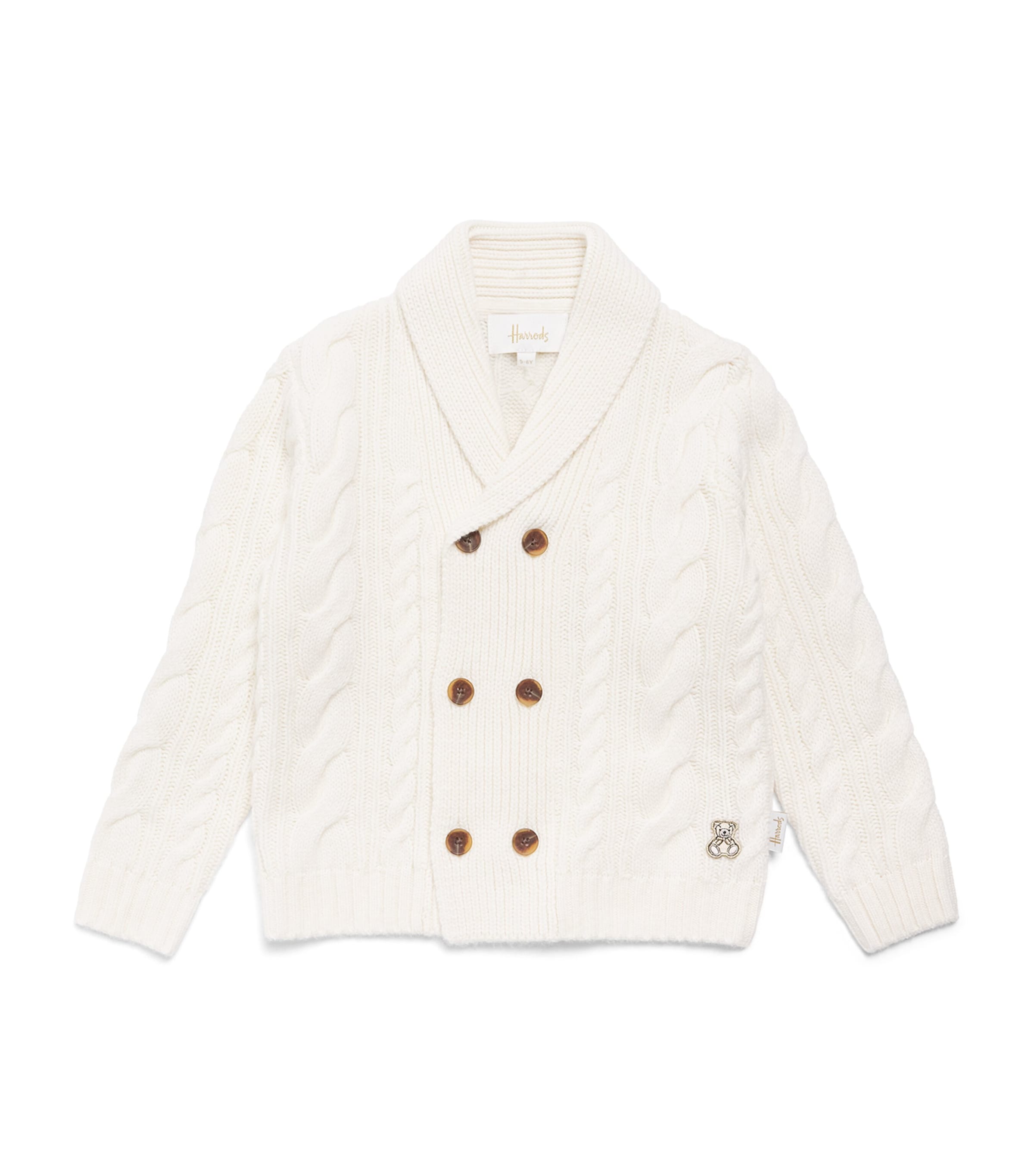 Harrods Wool Cable-Knit Cardigan (0-18 Months) Oatmeal