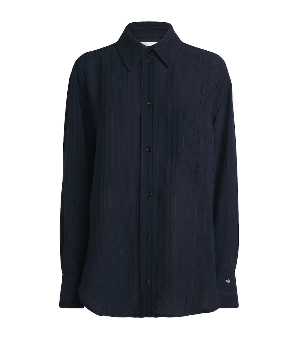 Topstitched Pyjama-Collar Shirt