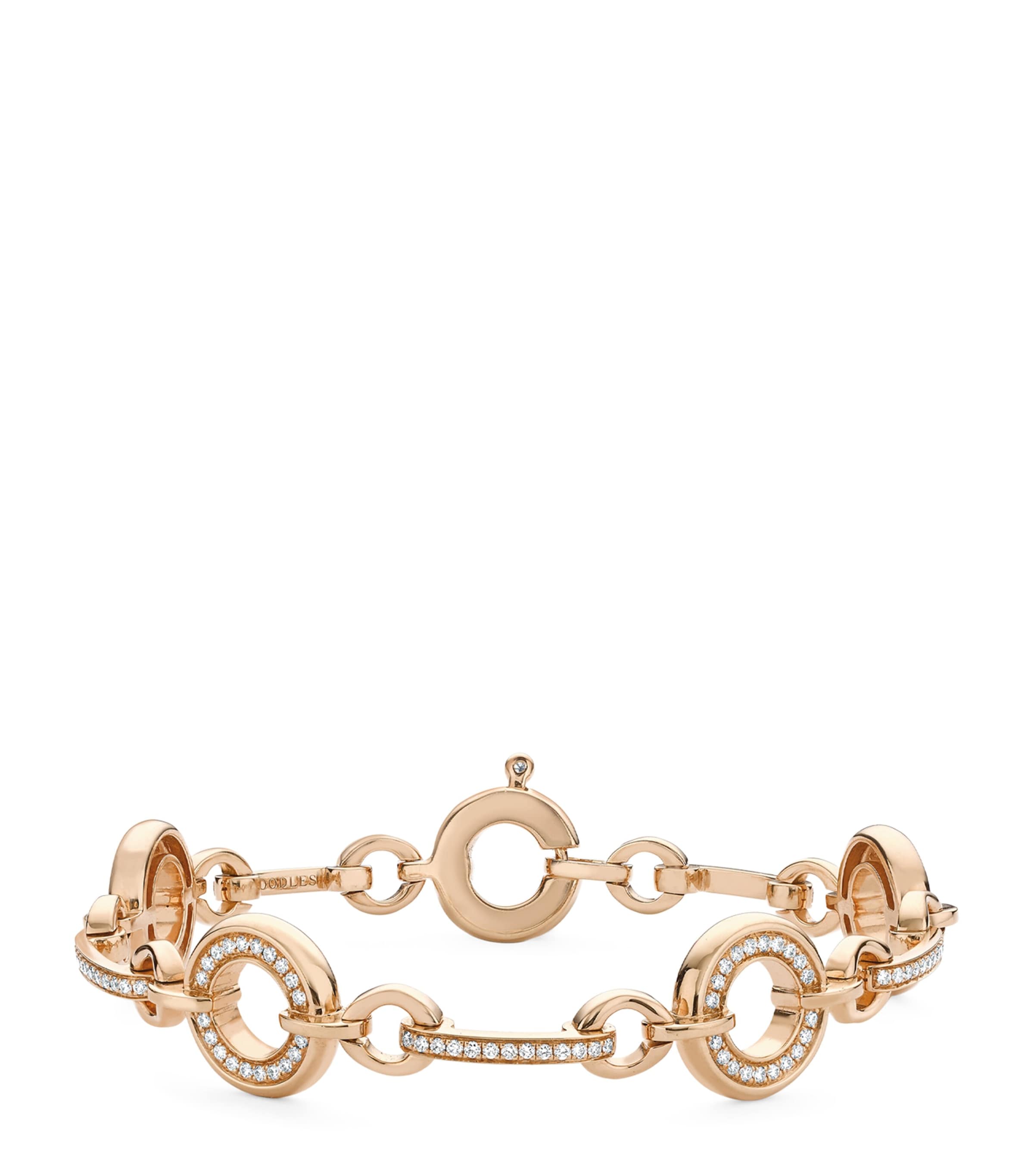 Boodles Rose Gold and Diamond Classic Roulette Bracelet Rose Gold