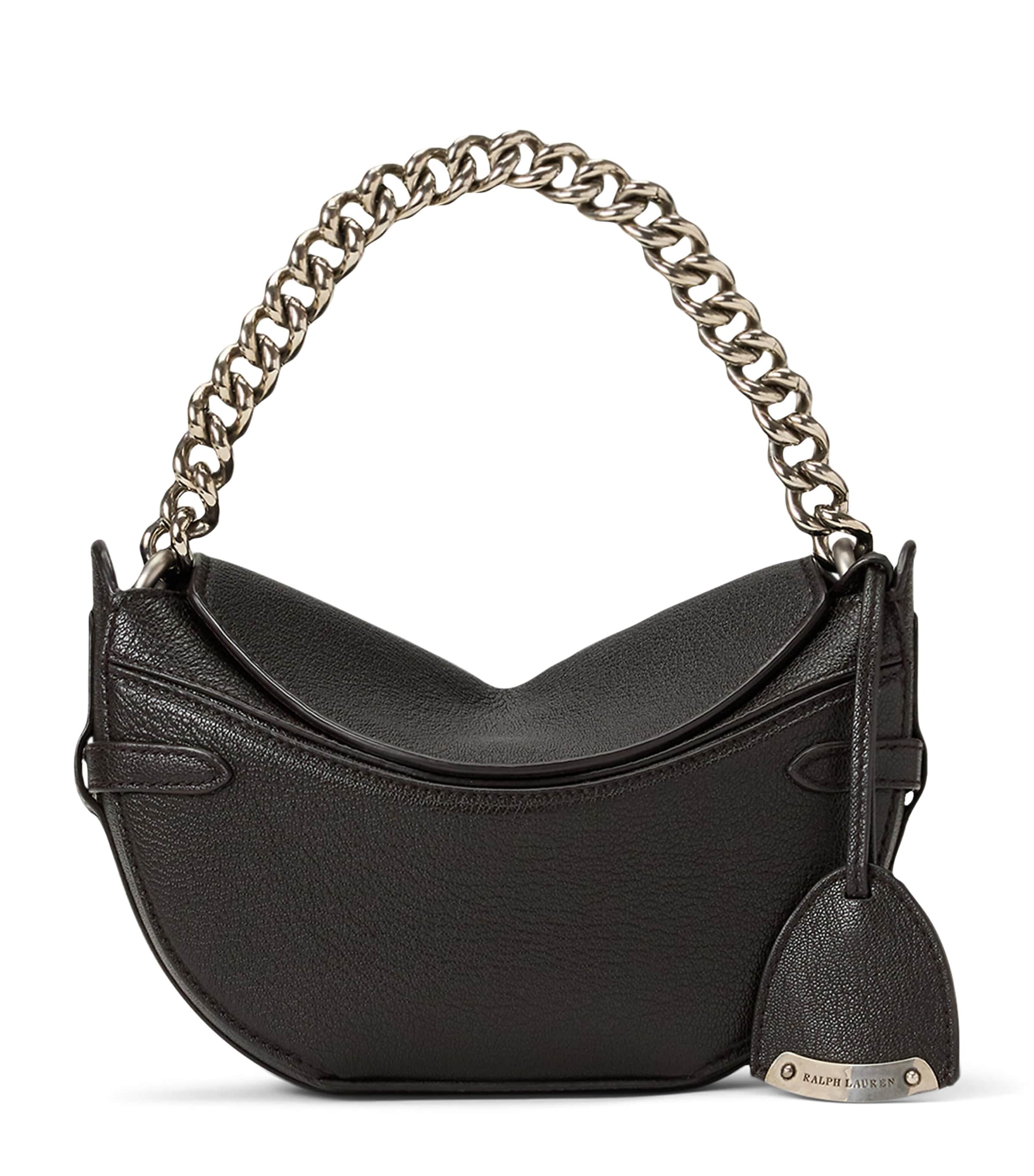 Ralph Lauren Collection Mini Leather Cross-Body Bag Chocolate