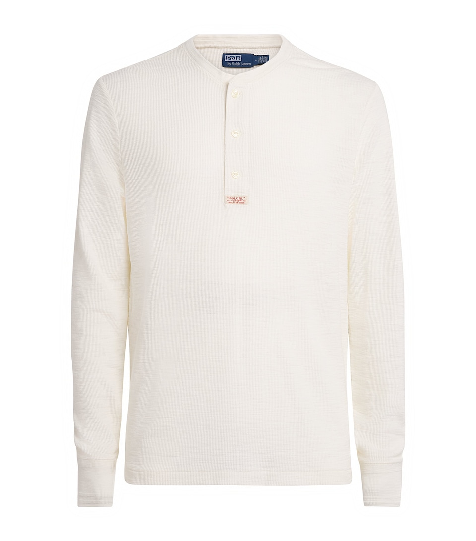 Polo Ralph Lauren Mens Cotton Waffle-Knit Henley T-Shirt Nevis