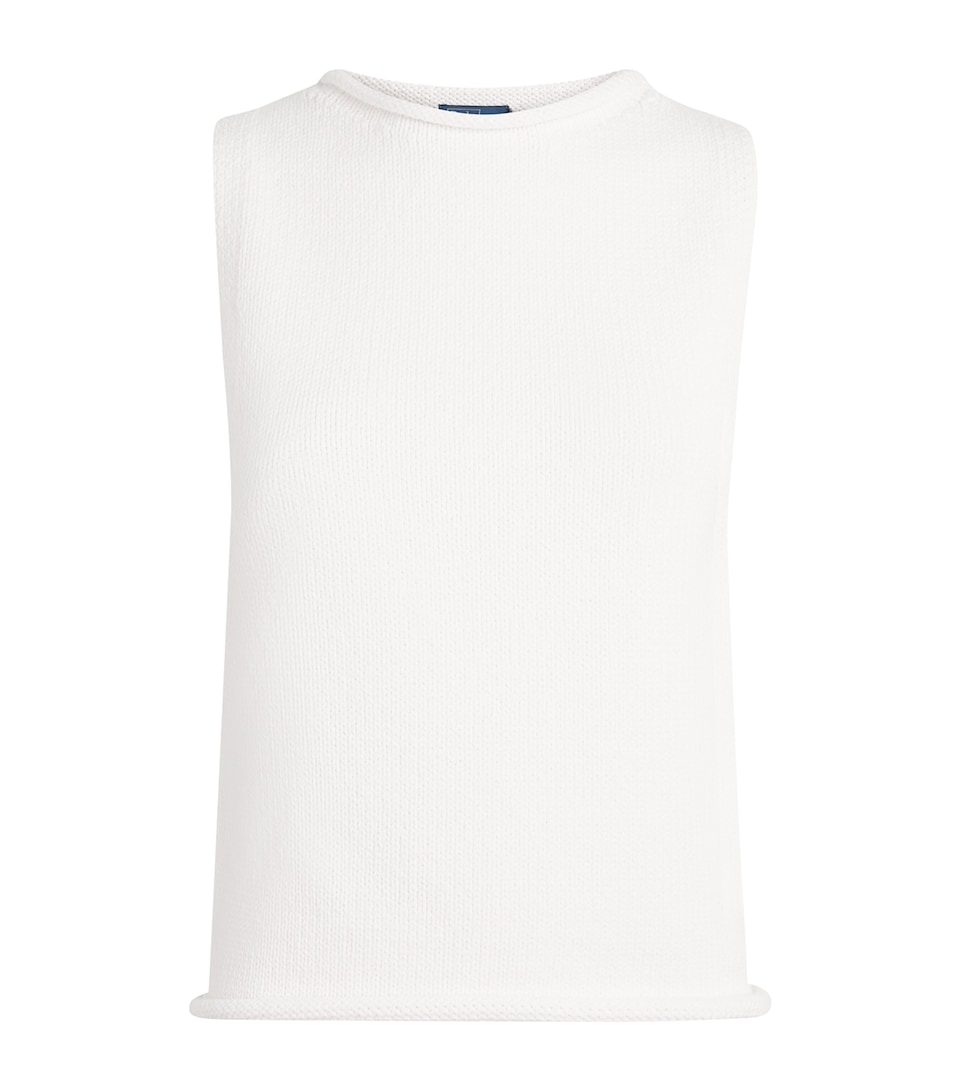 Polo Ralph Lauren Womens Linen-Cotton-Blend Sweater Vest White