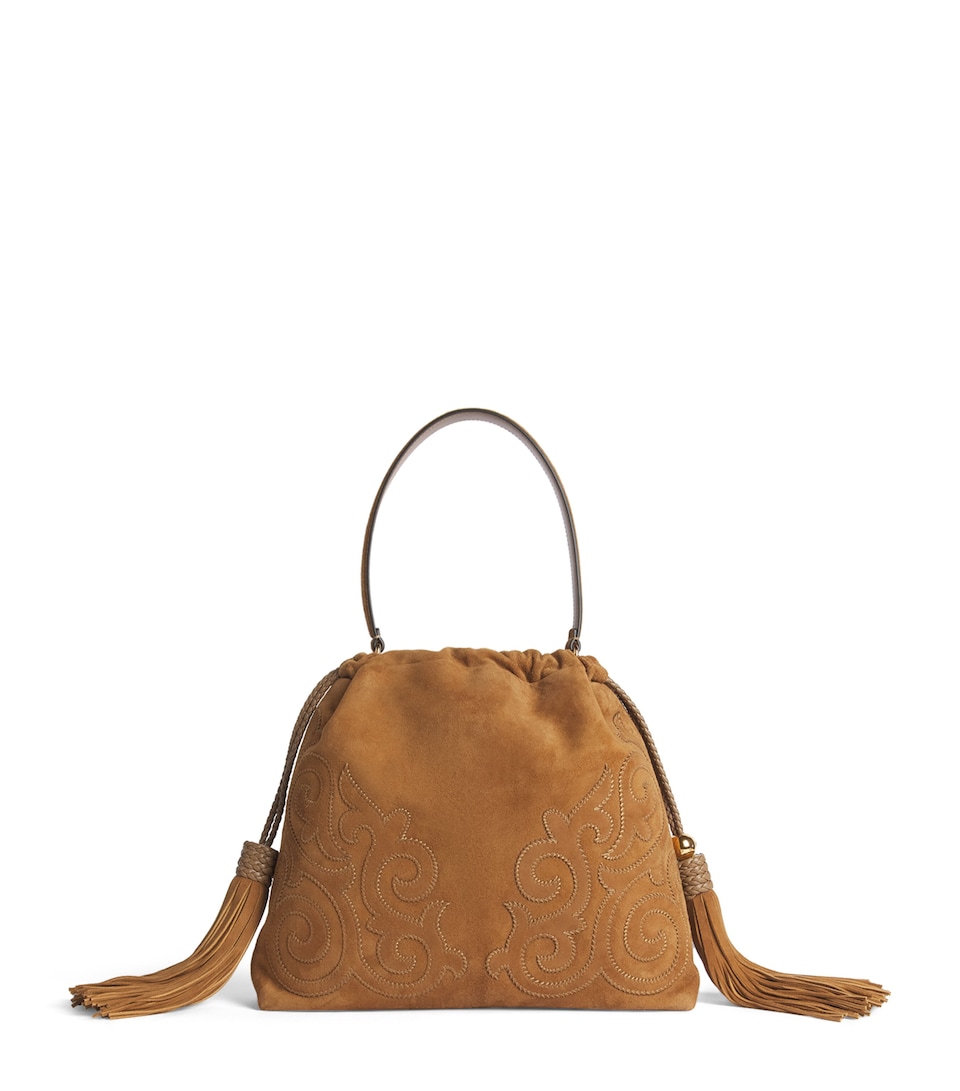 Etro Suede Patch Kalispera Shoulder Bag Ochre