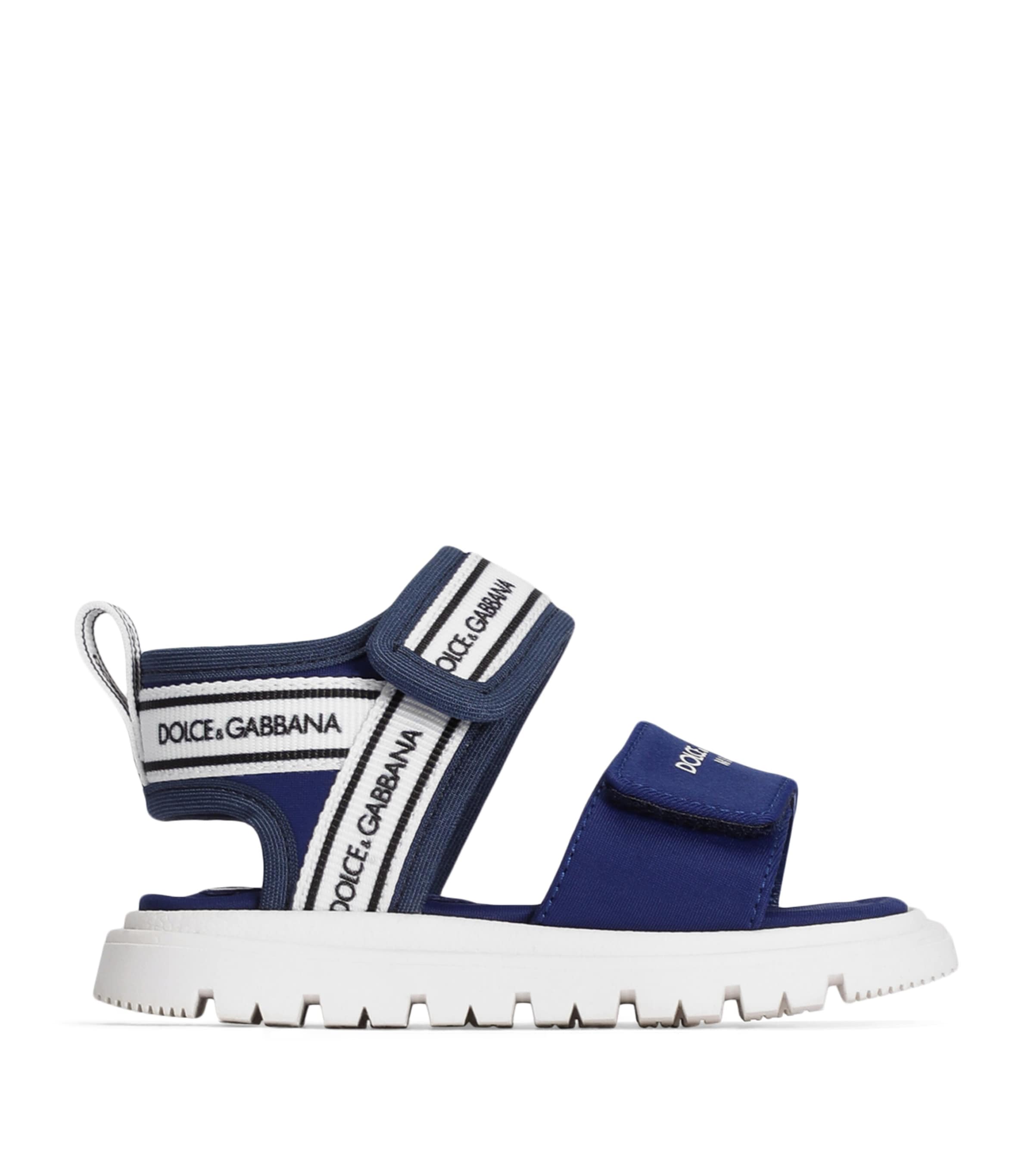 Dolce&Gabbana Kids Logo-Strap Sandals Blue/white