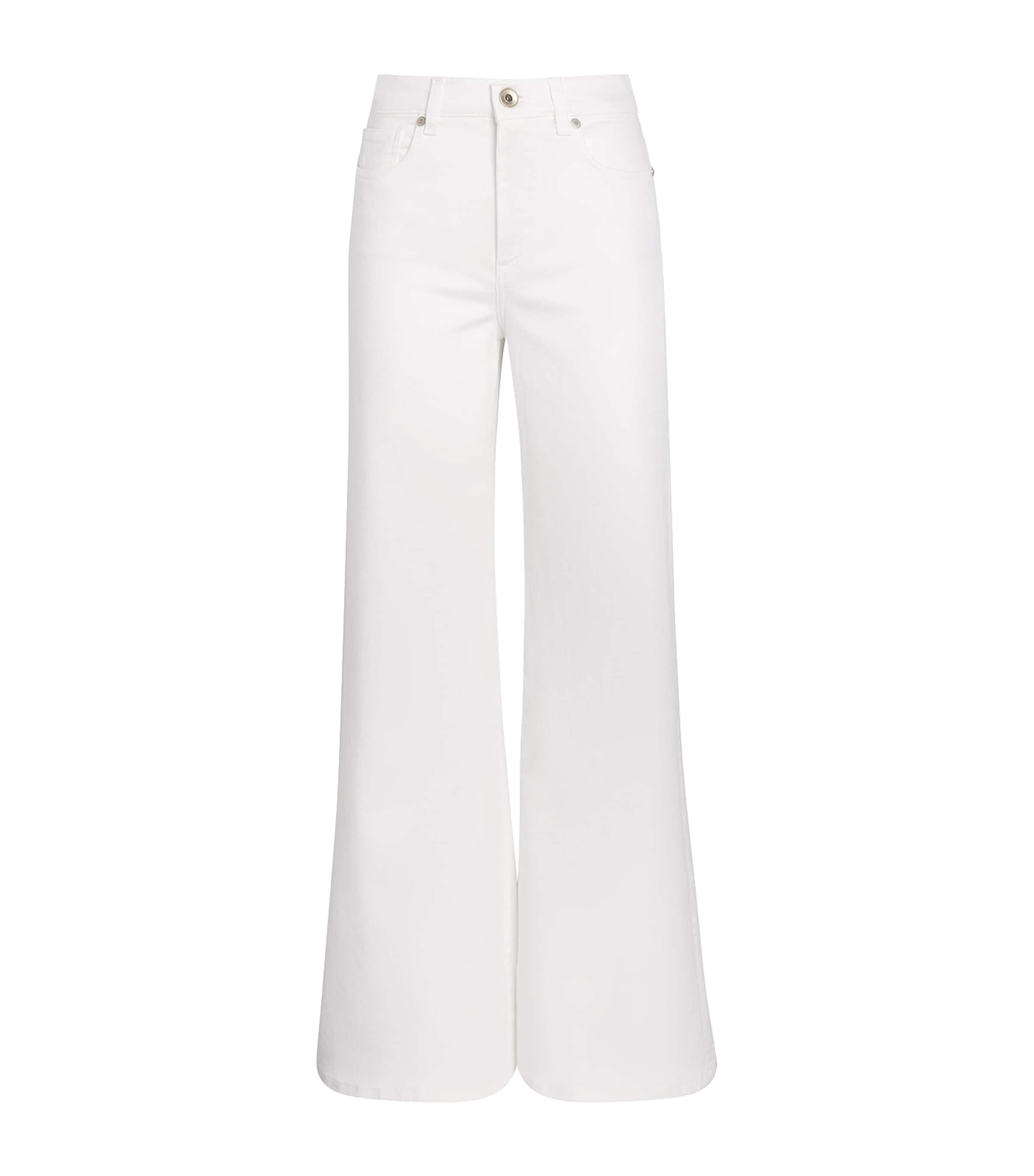 Eleventy Womens Wide-Leg Jeans Bianco