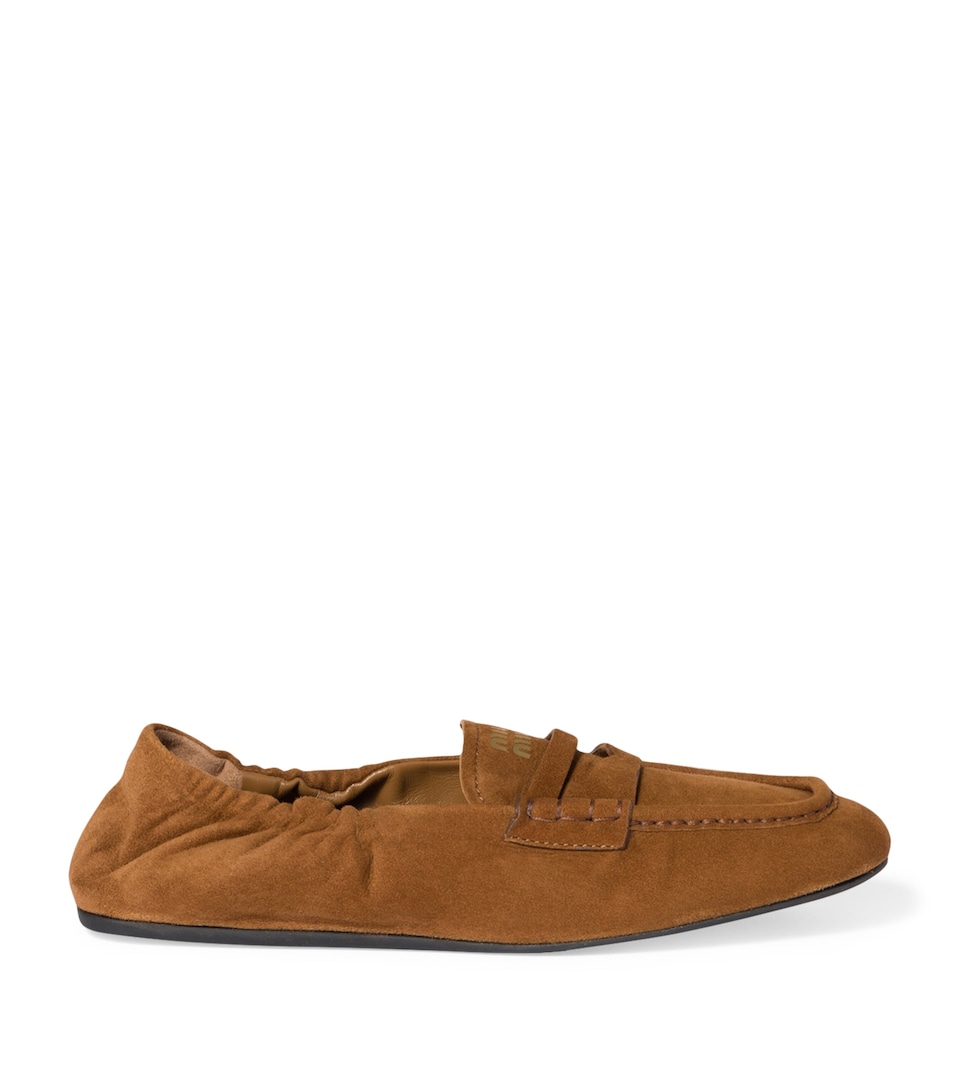 Suede Ruches Loafers