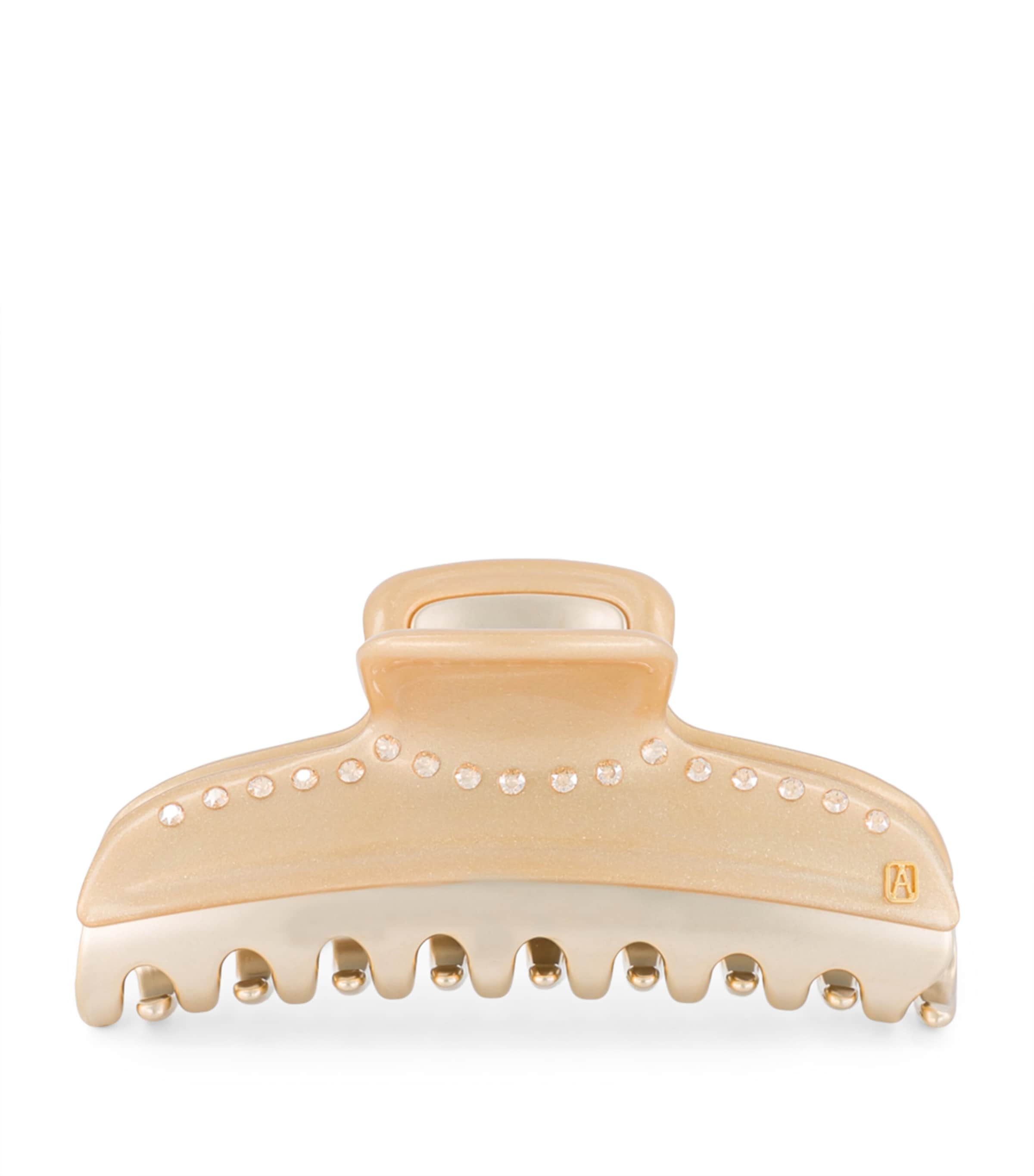 Gold-Plated Crystal-Embellished Claw Hair Clip