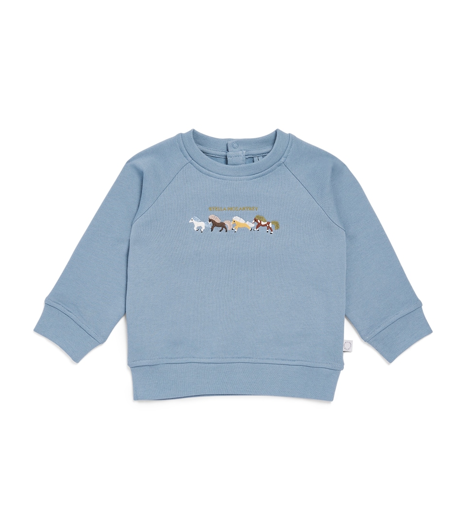 Stella McCartney Kids Cotton Embroidered Sweatshirt (3-36 Months) Air Force Blue