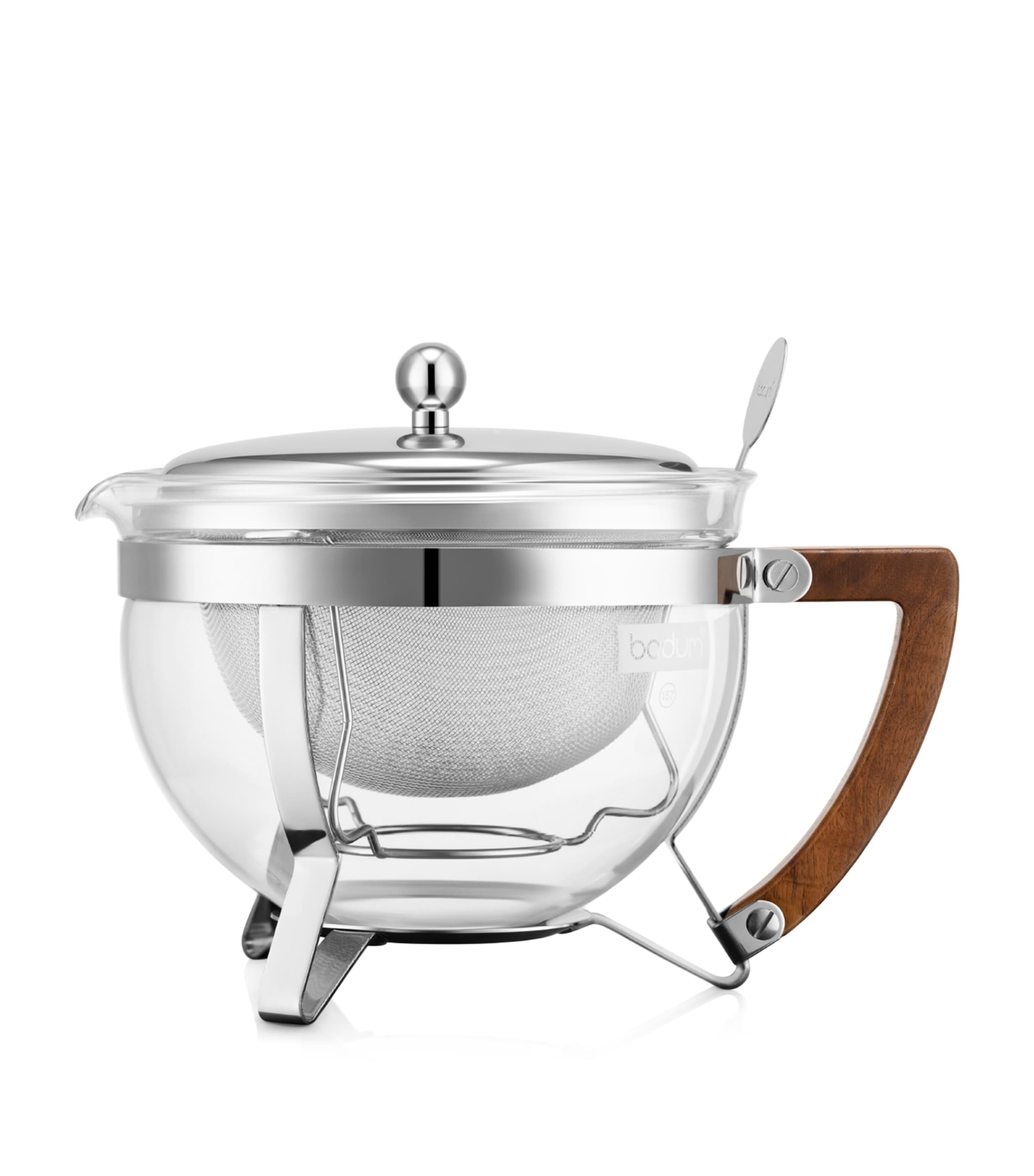 Bodum Glass Chambord Teapot Walnut Wood