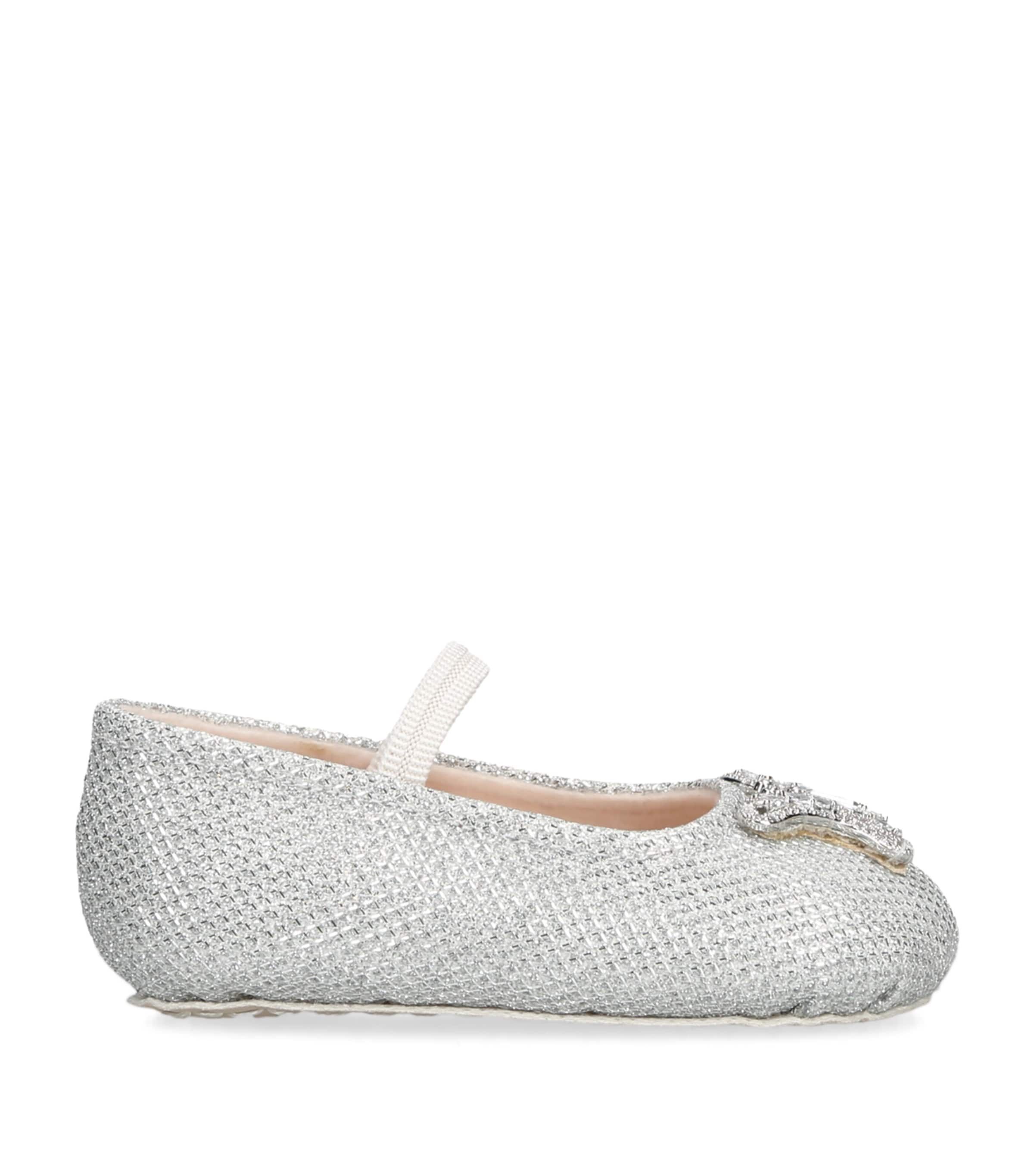 Aruna Seth Glitter Odette Ballet Flats Silver