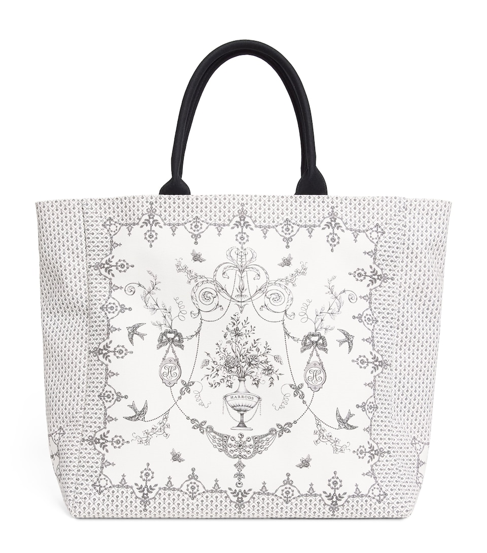 Harrods Lace Print Tote Bag Multi Print