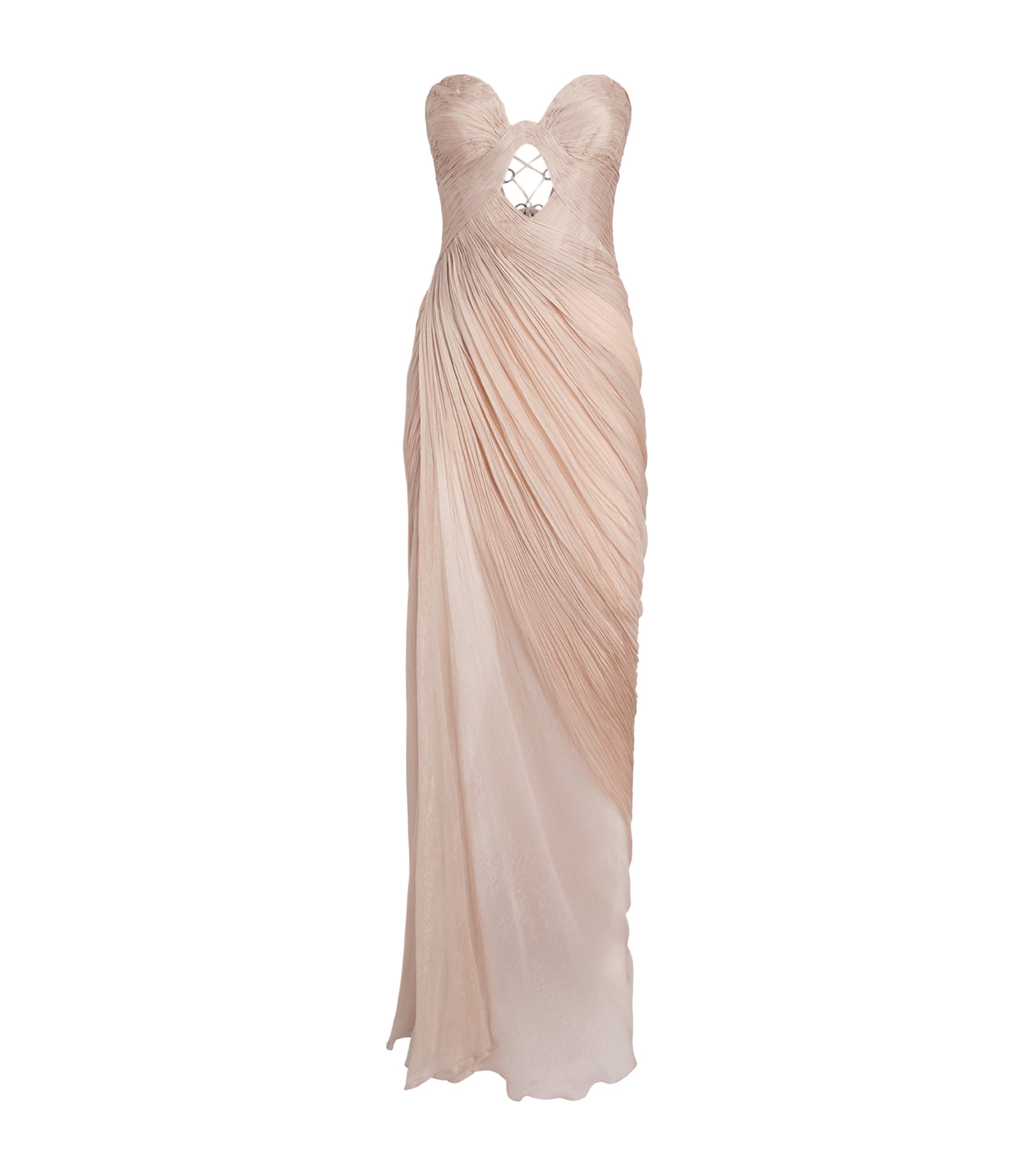 Maria Lucia Hohan Womens Silk Strapless Zephyra Gown Cameo Rose