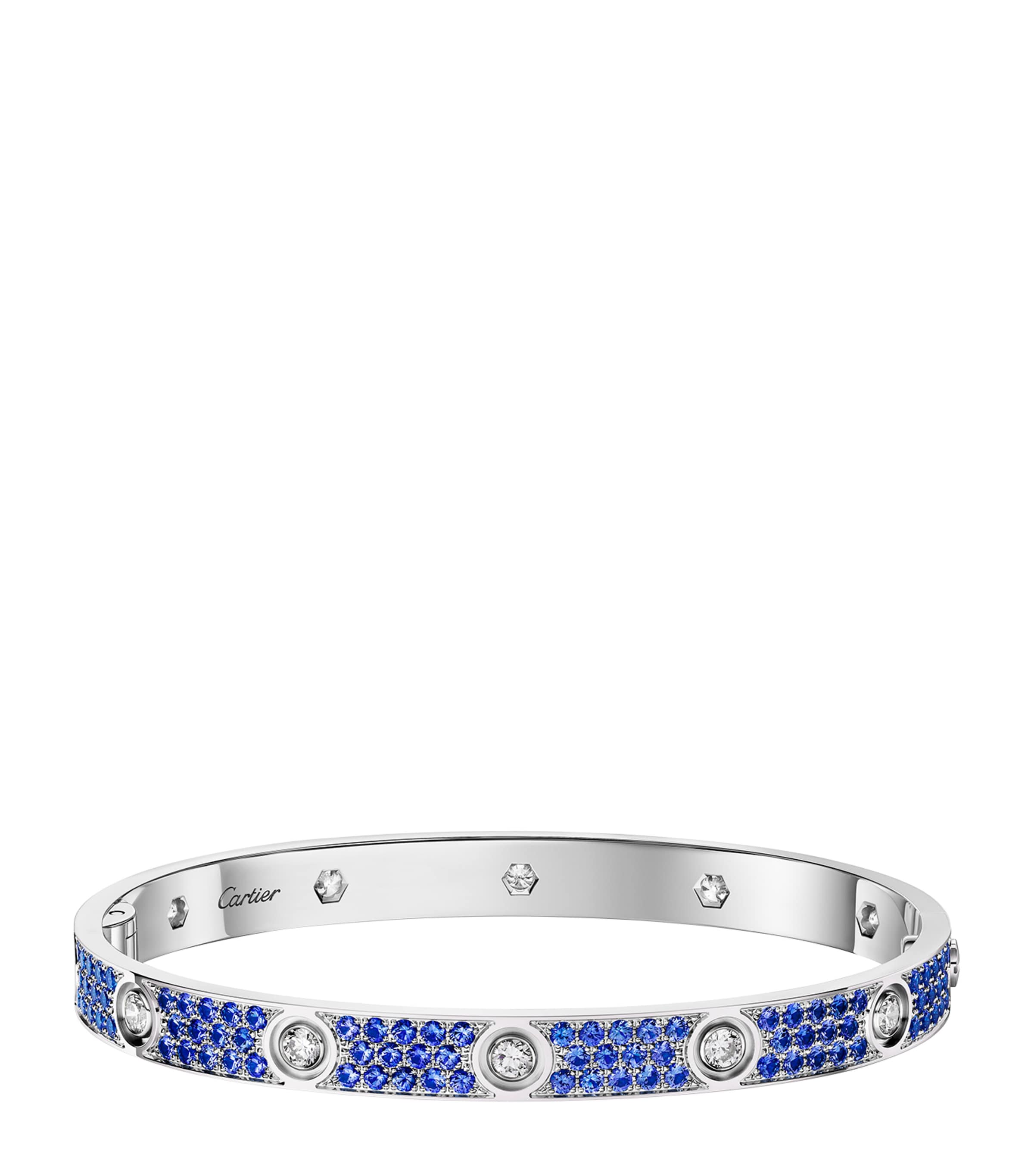 Cartier White Gold, Diamond and Sapphire Classic LOVE Bracelet White Gold