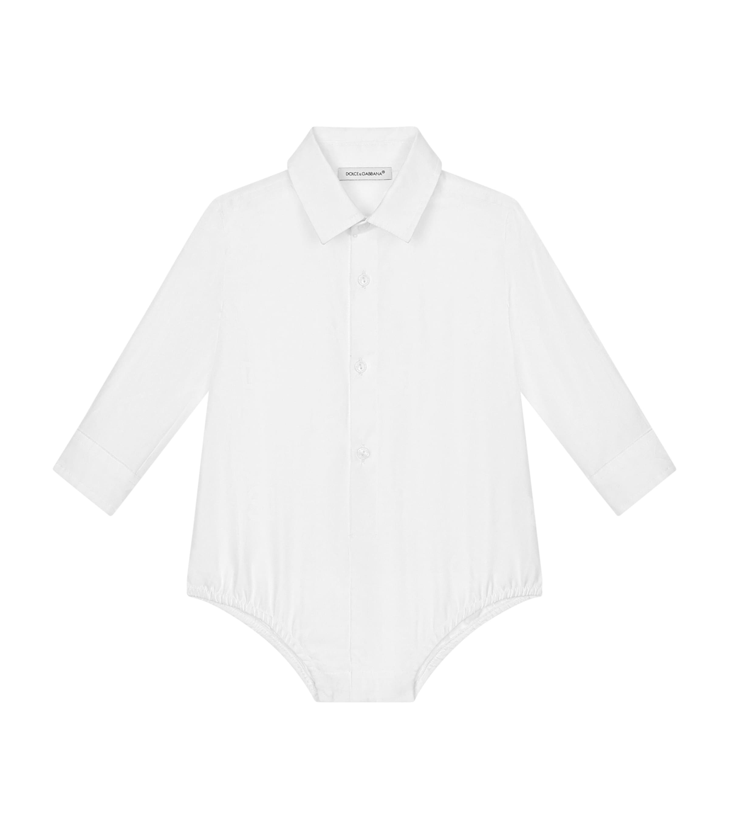 Dolce&Gabbana Kids Poplin Shirt Bodysuit (3-24 Months) Optical White