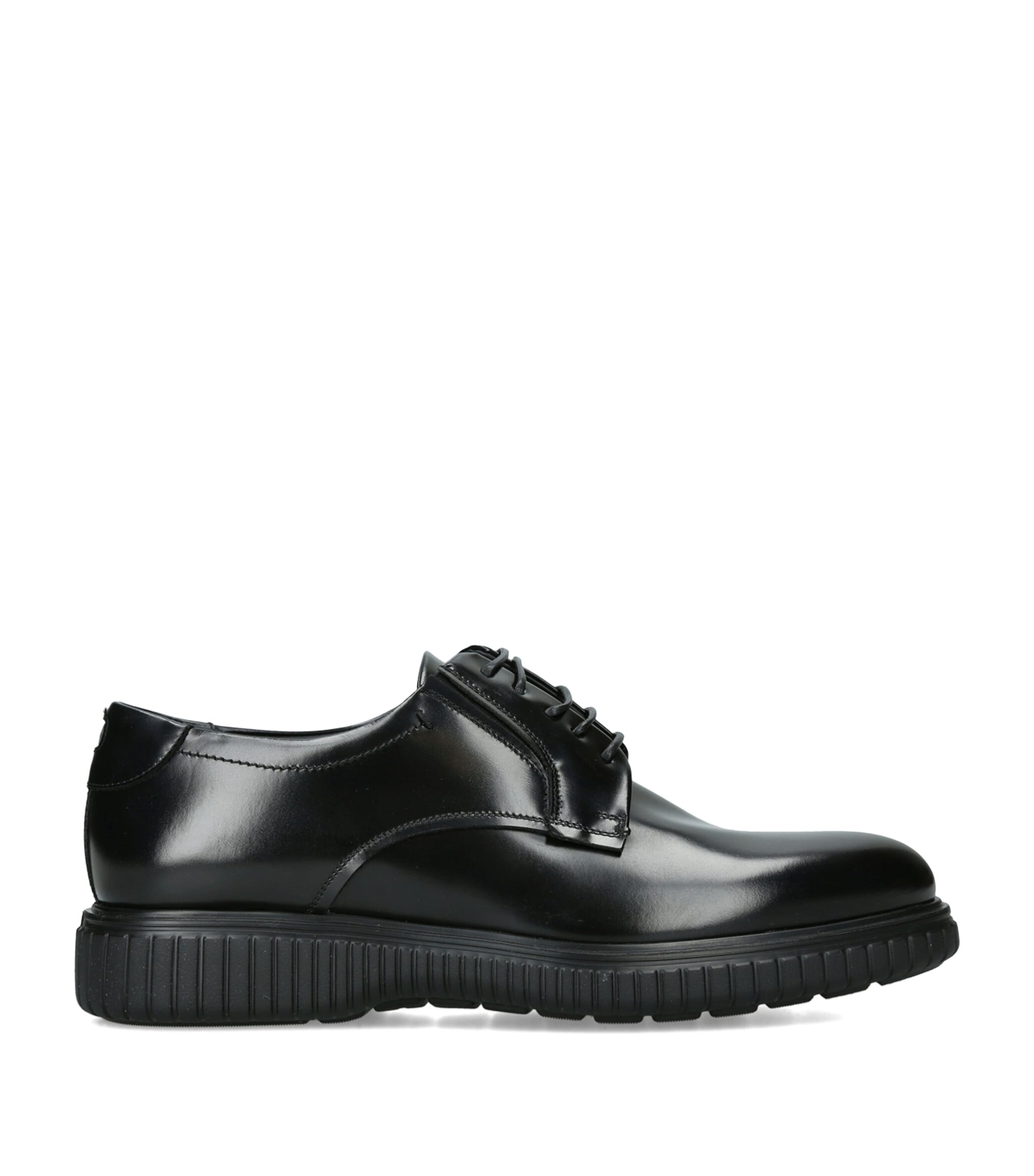 Salvatore Ferragamo Leather Sandro Derby Shoes Black