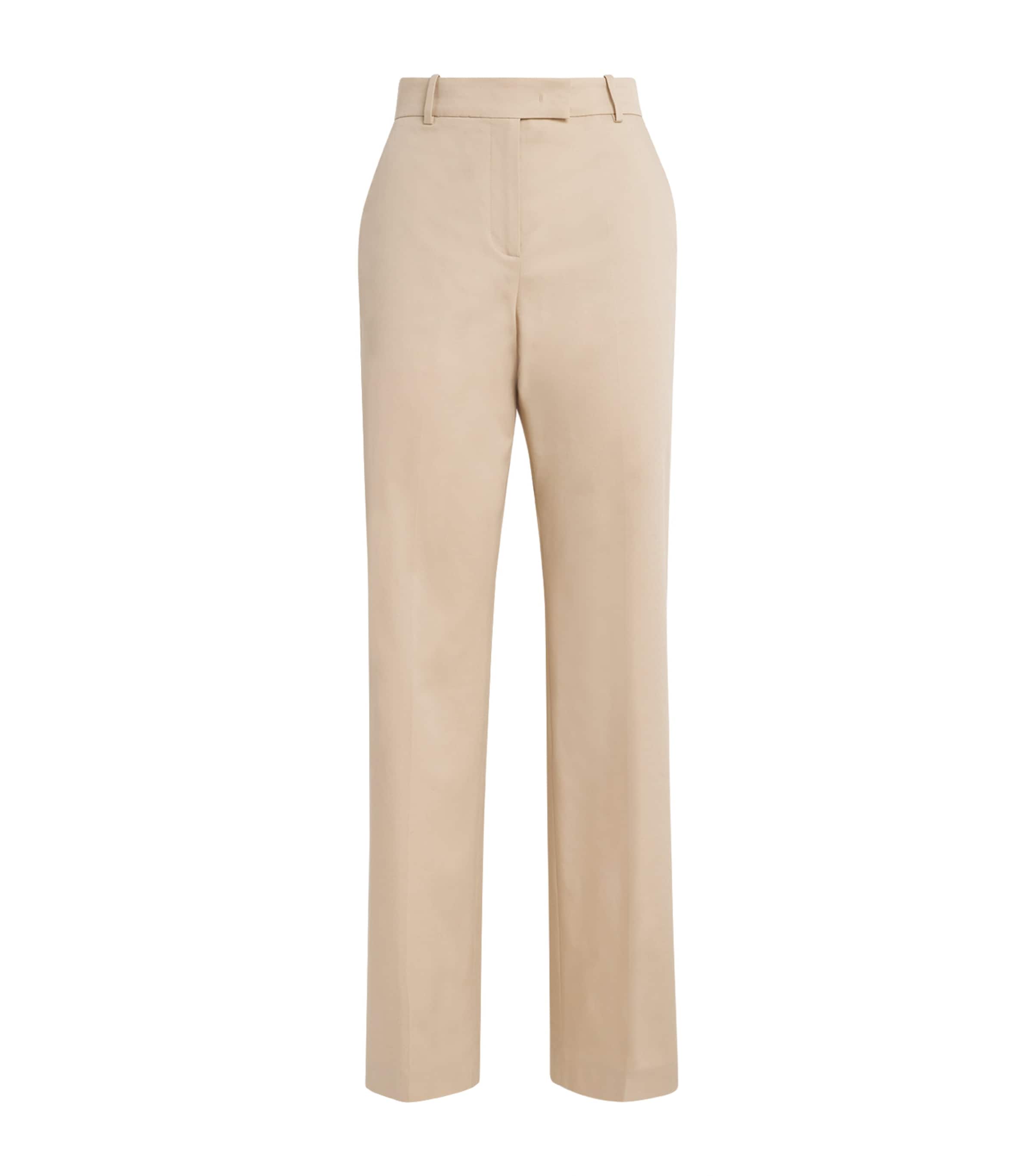 Cotton-Blend Straight Trousers