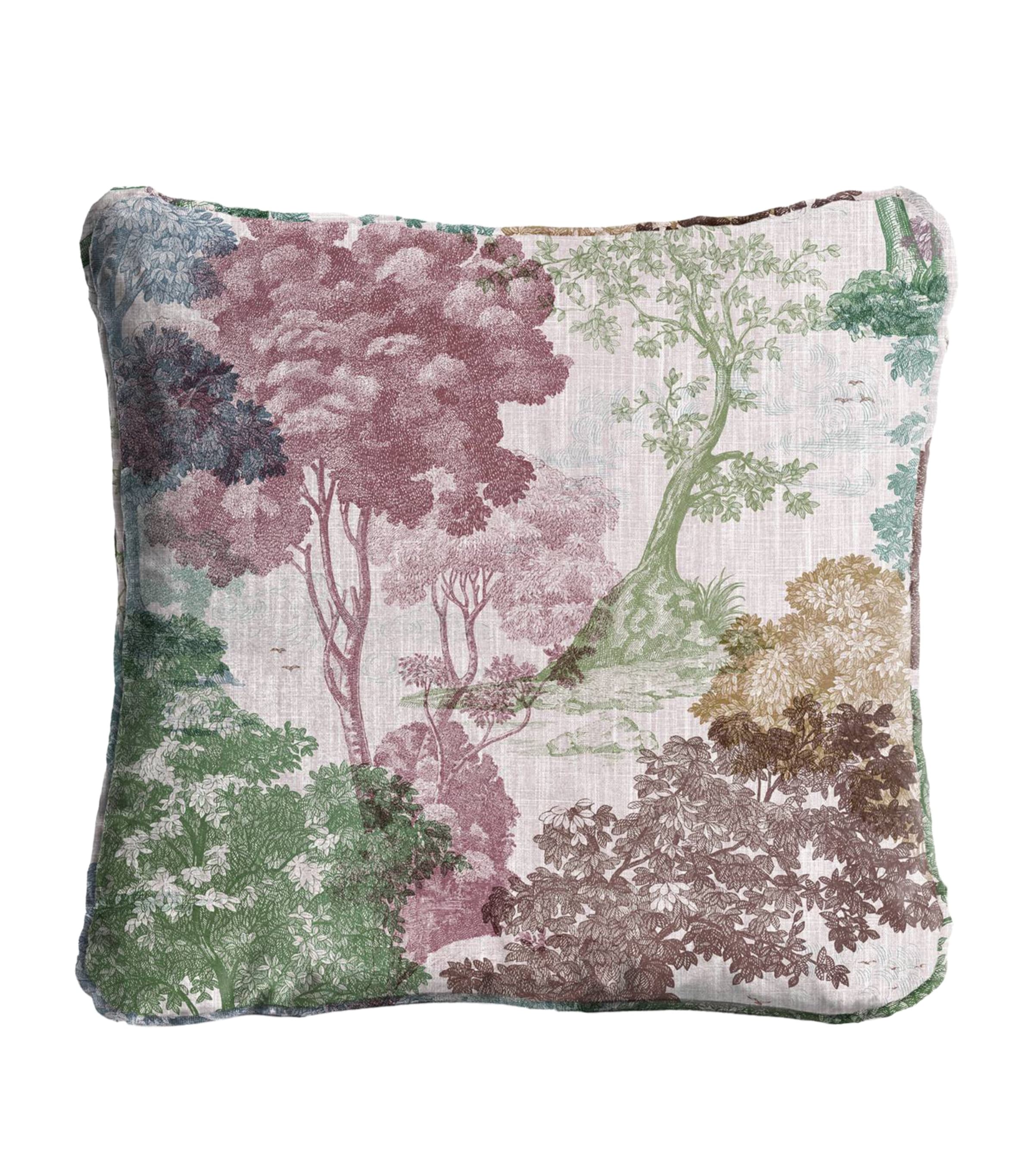 House Of Hackney Medium Cotton-Linen Dendrophilia Piped Cushion (45cm x 45cm) Iridis