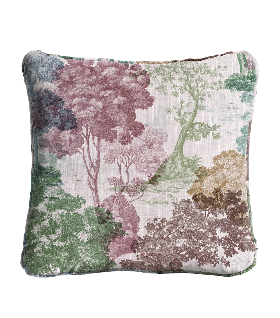 House Of Hackney Medium Cotton-Linen Dendrophilia Piped Cushion (45cm x 45cm) Iridis