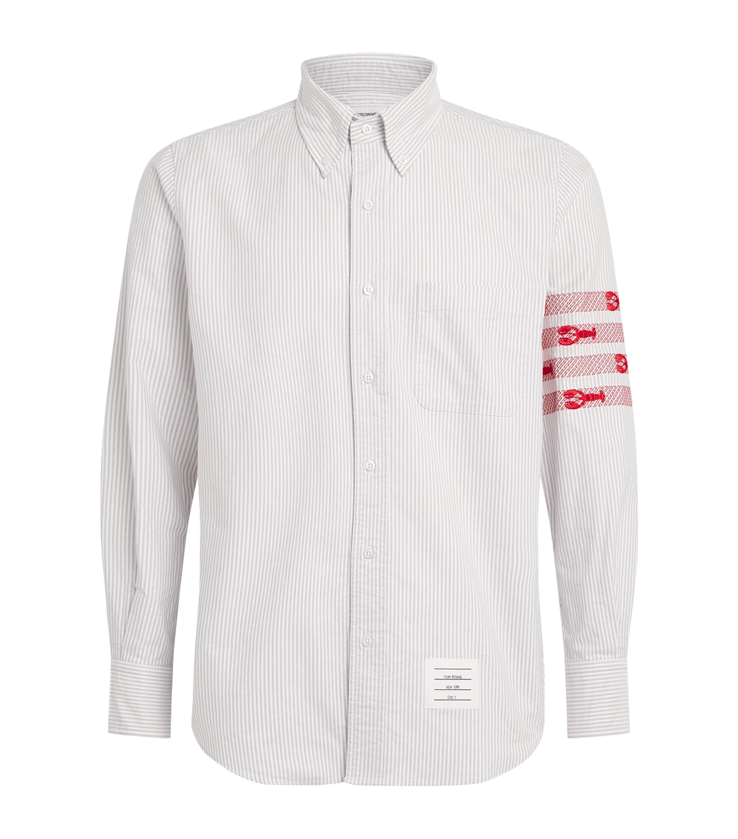 Thom Browne Mens 4-Bar Stripe Shirt Med Grey