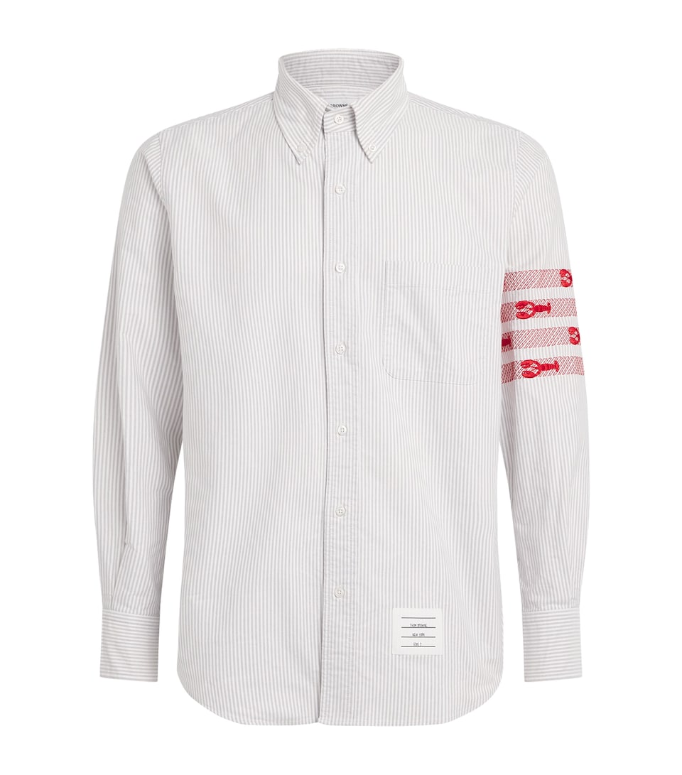 Thom Browne Mens 4-Bar Stripe Shirt Med Grey
