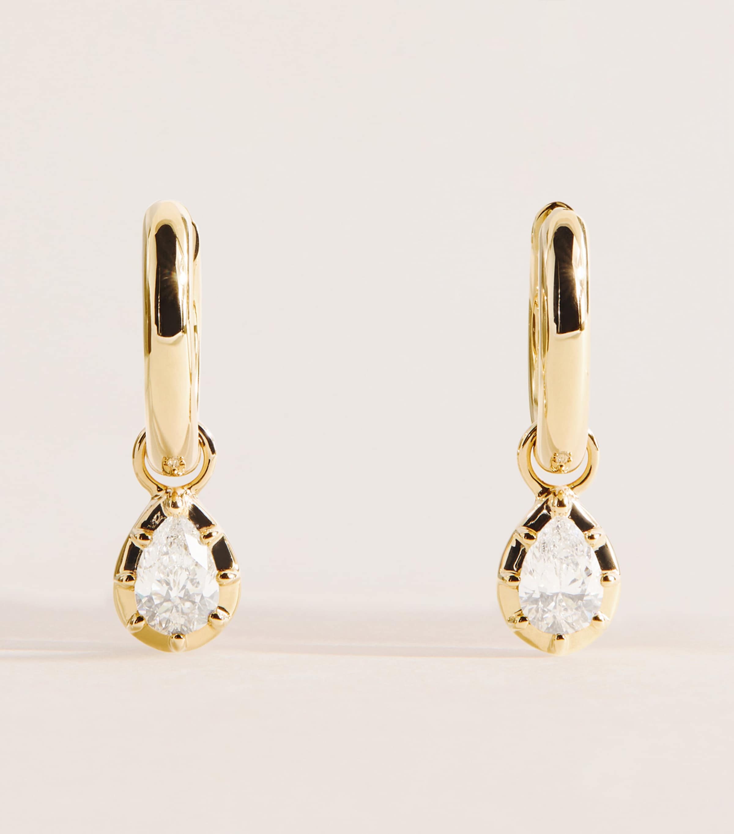 Harrods Yellow Gold and Diamond Hoop Earrings (0.50ctw) Yellow Gold