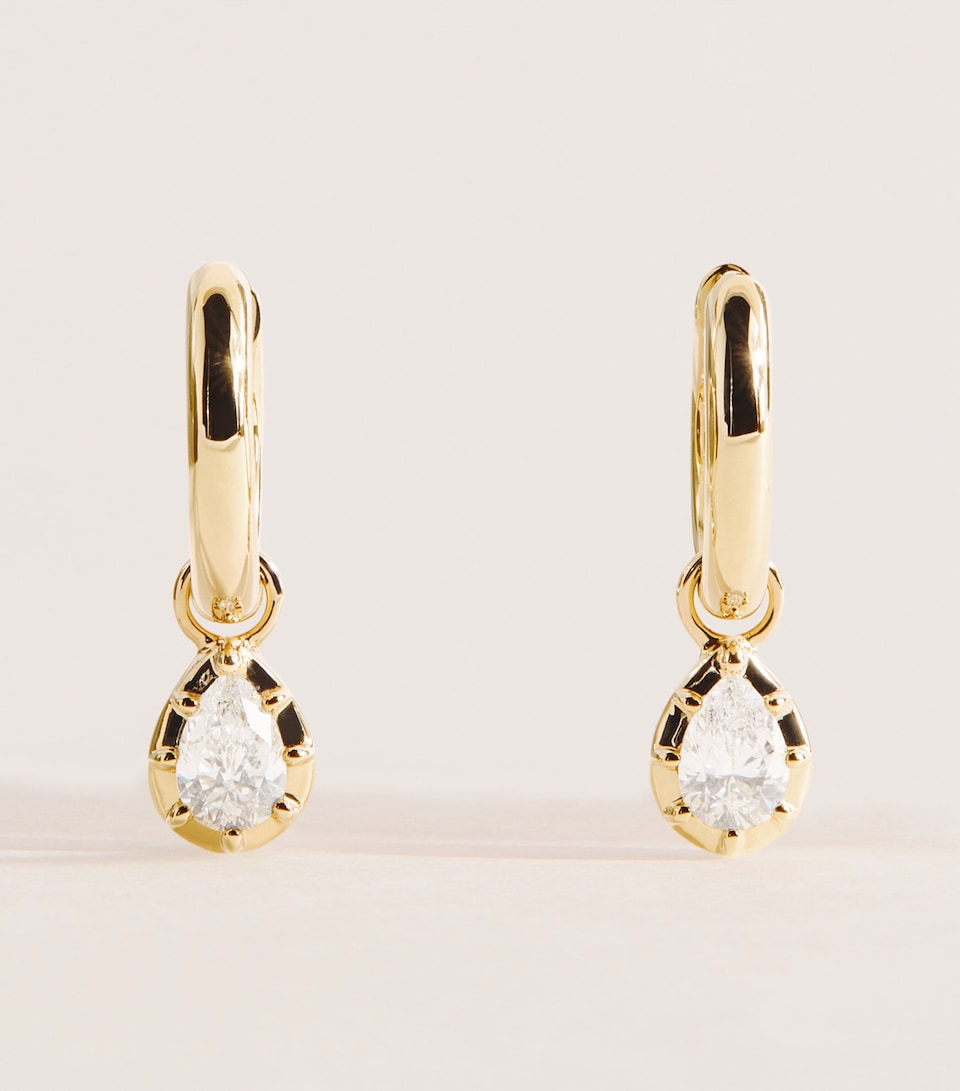 Harrods Yellow Gold and Diamond Hoop Earrings (0.50ctw) Yellow Gold