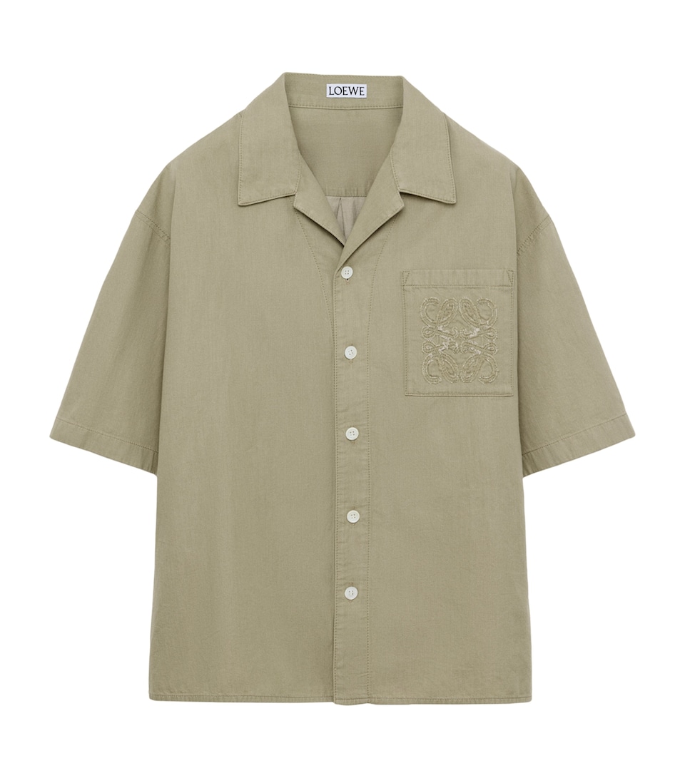 LOEWE Mens Cotton Anagram Shirt Beige