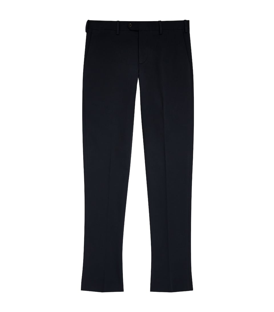 Lardini Mens Stretch-Cotton Tailored Trousers Navy