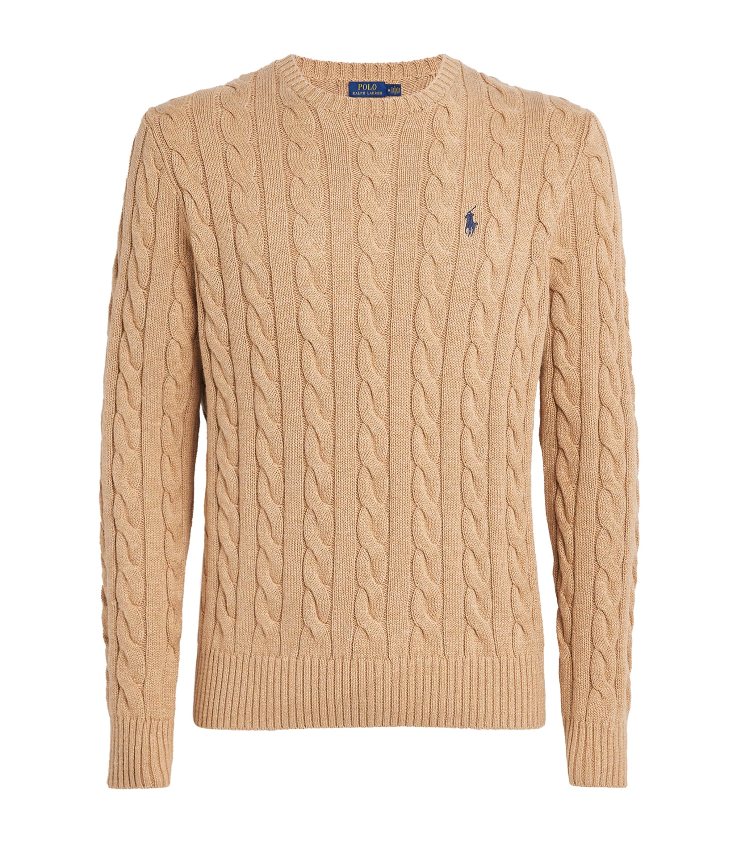 Cotton Cable-Knit Logo Sweater