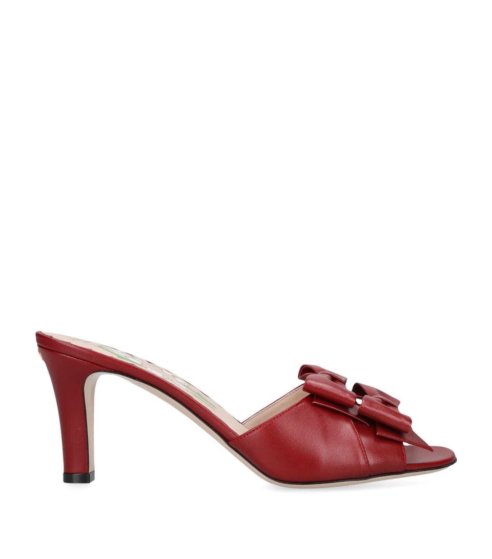 Leather Bow-Detail Bowow Mules 75