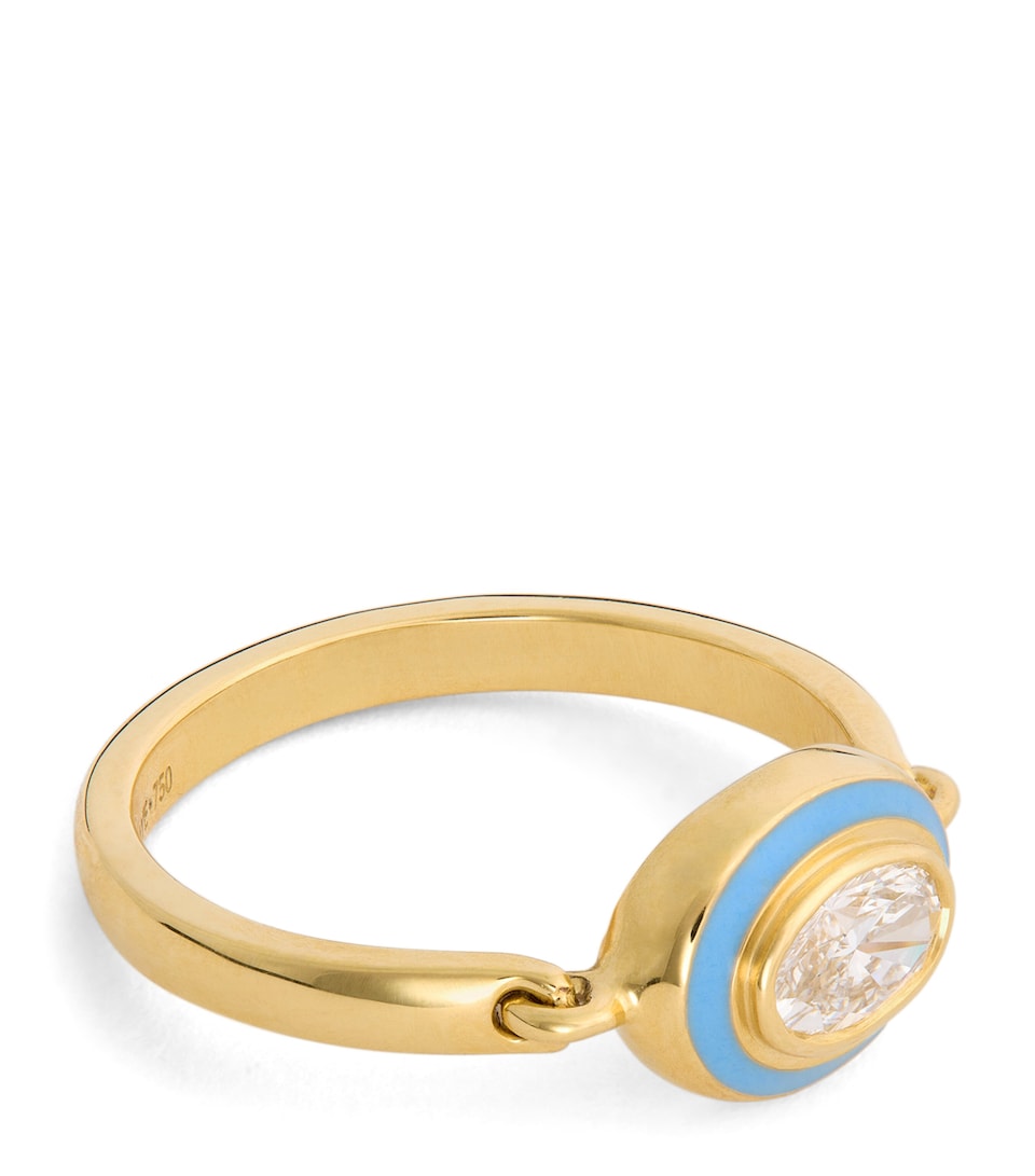 Yellow Gold, Diamond and Enamel Lenox Reign Ring
