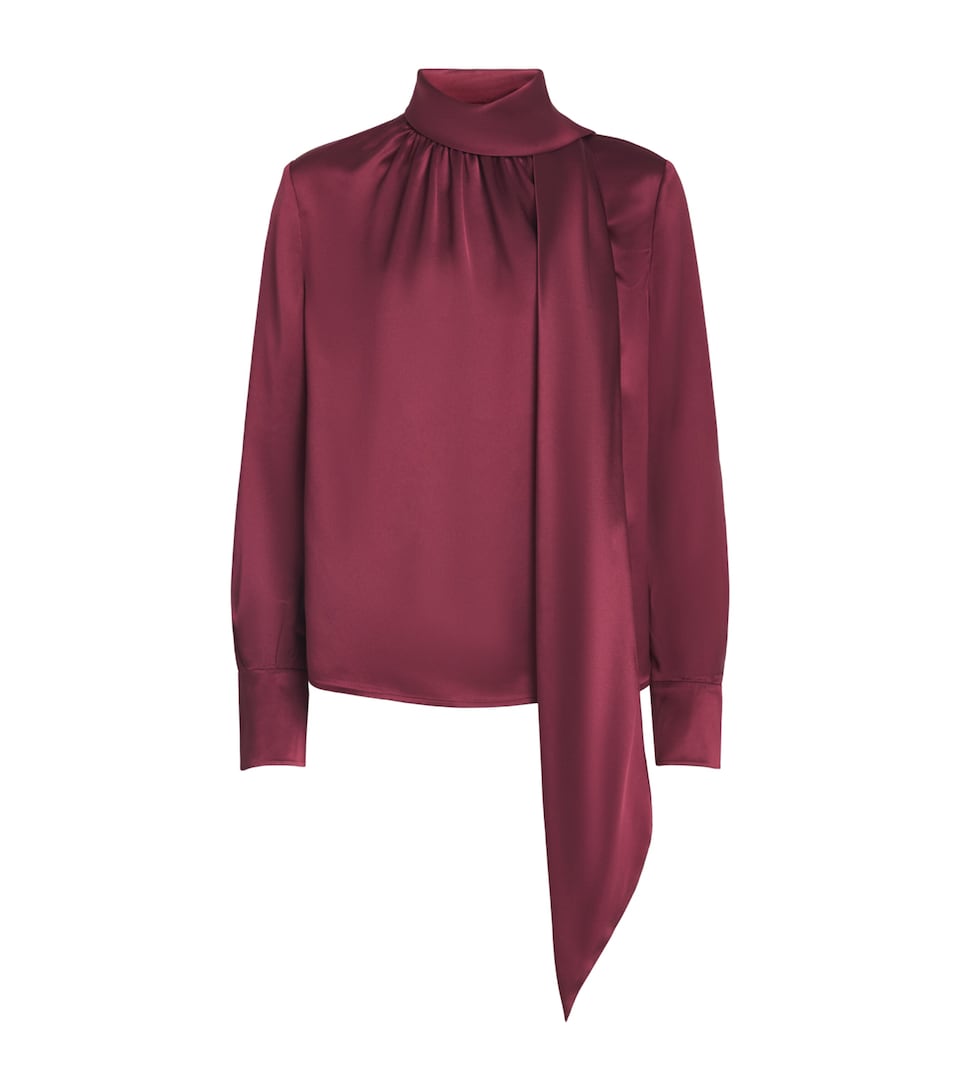 Toccin Womens Veronica Pussybow Blouse Wine
