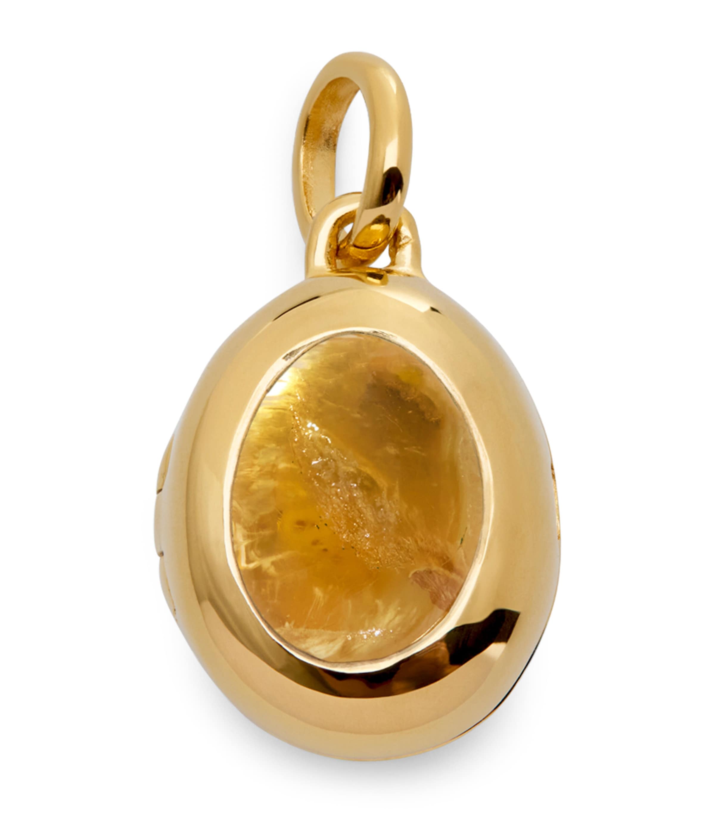 Monica Vinader Gold Vermeil and Citrine November Birthstone Locket Orange