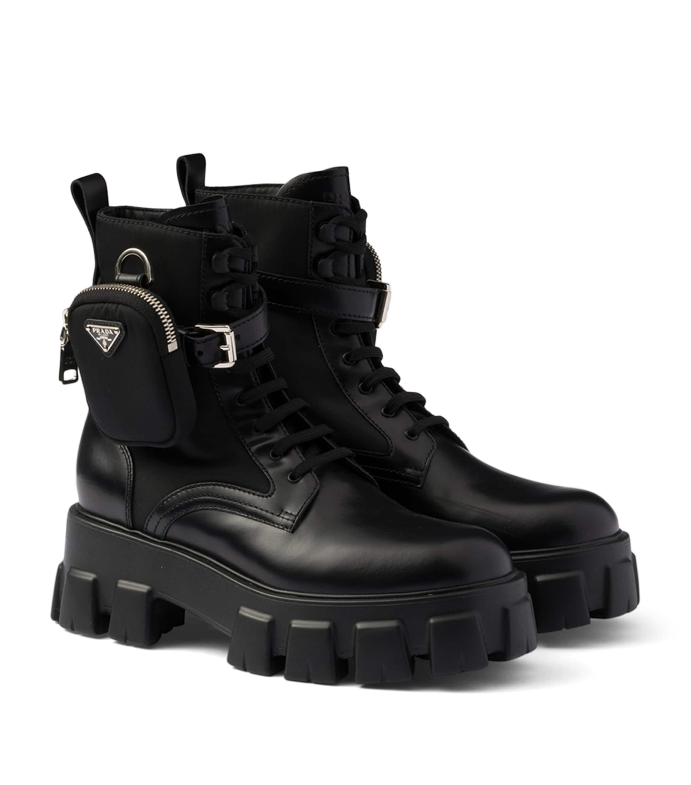 Leather Monolith Boots with Pouch 55