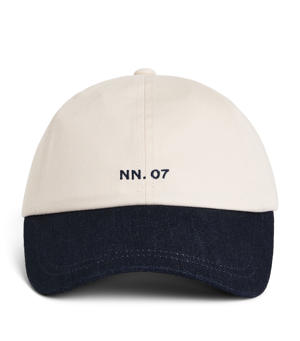 NN.07 Cotton Logo Baseball Cap Raw Indigo