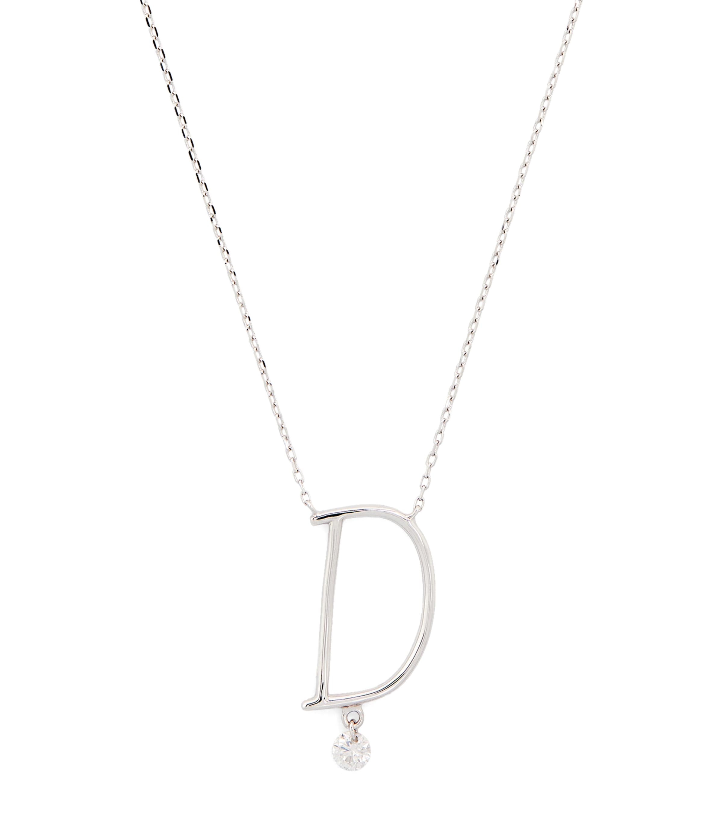 Persée White Gold and Diamond Alphabet Necklace White Gold