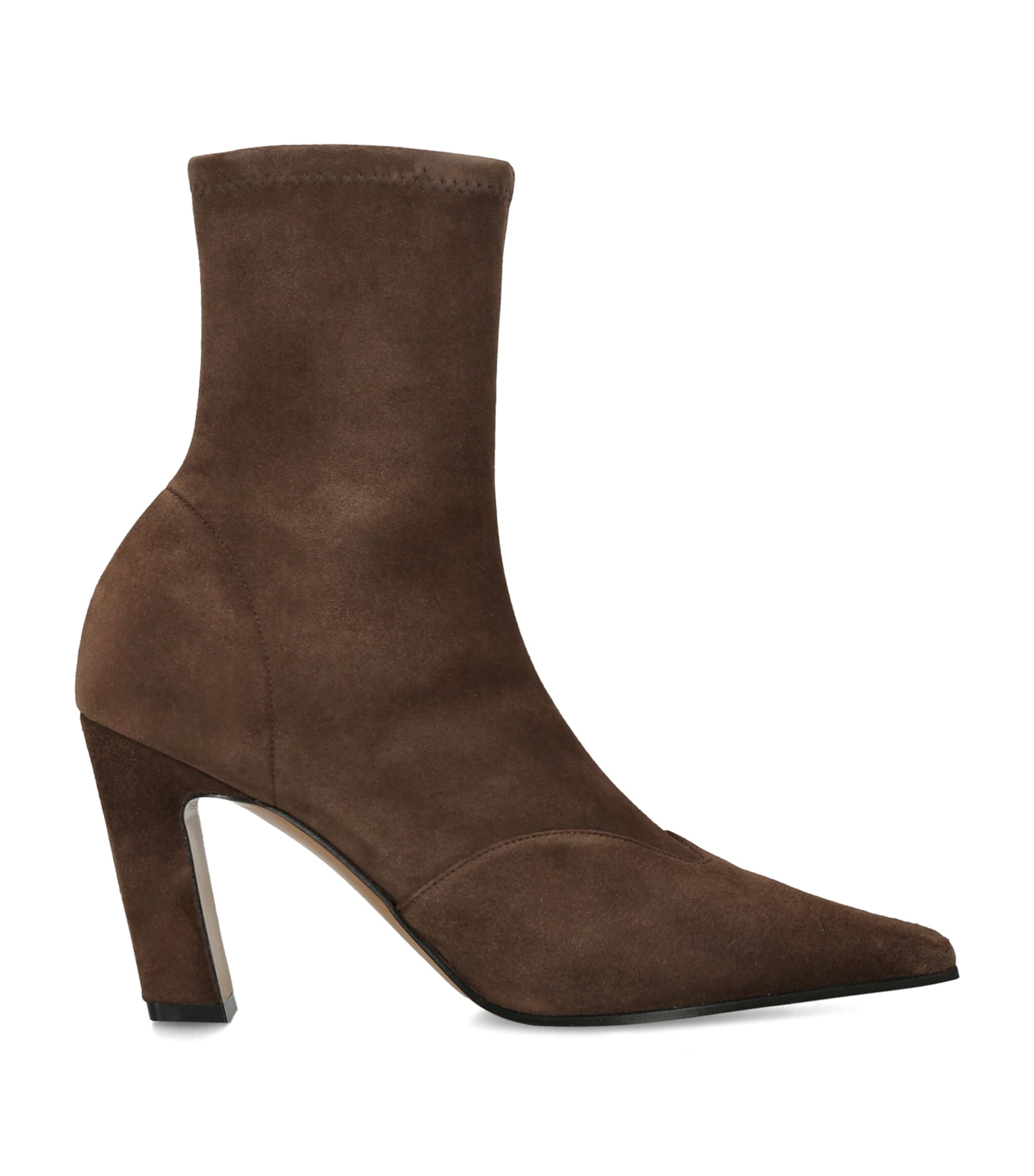 Khaite Suede Nevada Ankle Boots 85 Dark Brown